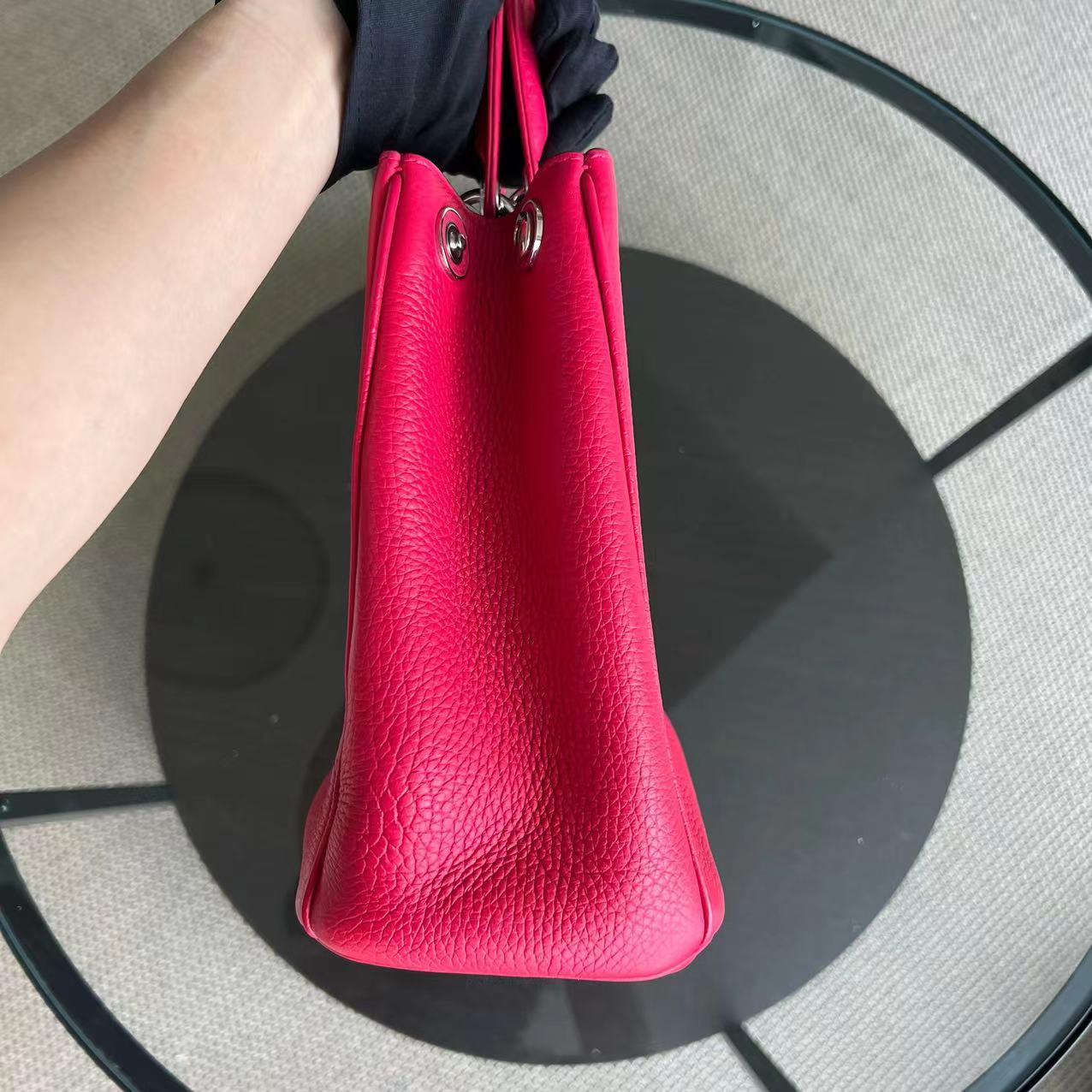 Dior Diorissimo Grained Calfskin Hot Pink Silver Hardware - Luxury Evermore