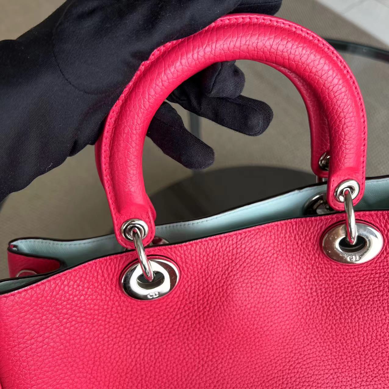 Dior Diorissimo Grained Calfskin Hot Pink Silver Hardware - Luxury Evermore