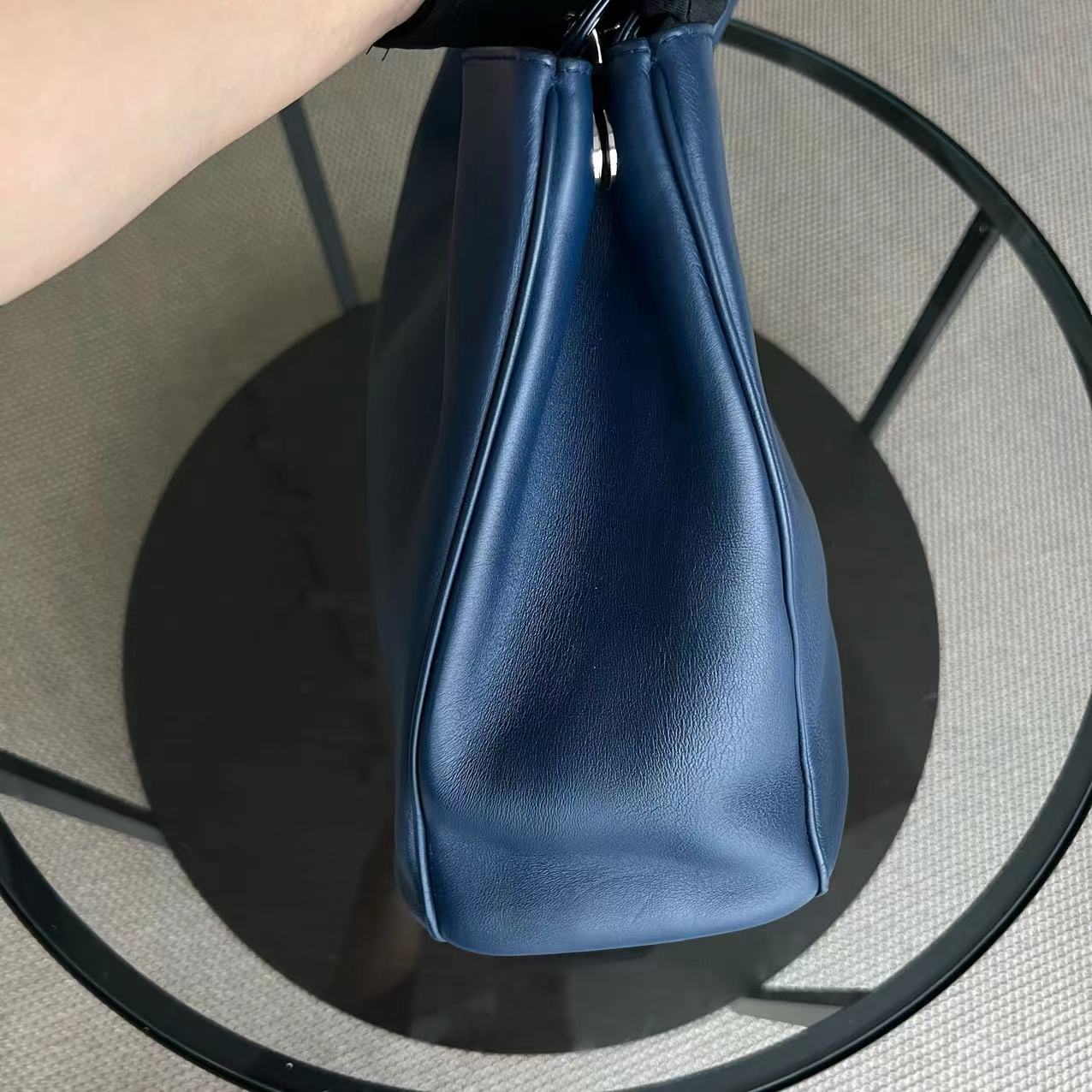 Dior Diorissimo Large 38CM Smooth Calfskin Dark Navy Blue Silver Hardware - Luxury Evermore