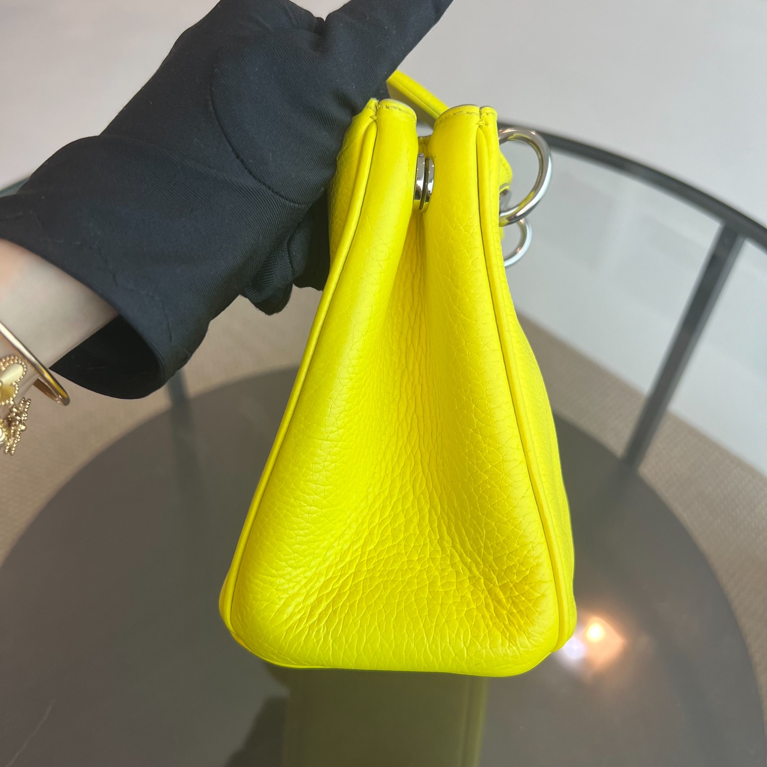 Dior Diorissimo Mini Lady Smooth Calfskin Leather Yellow SHW - Luxury Evermore