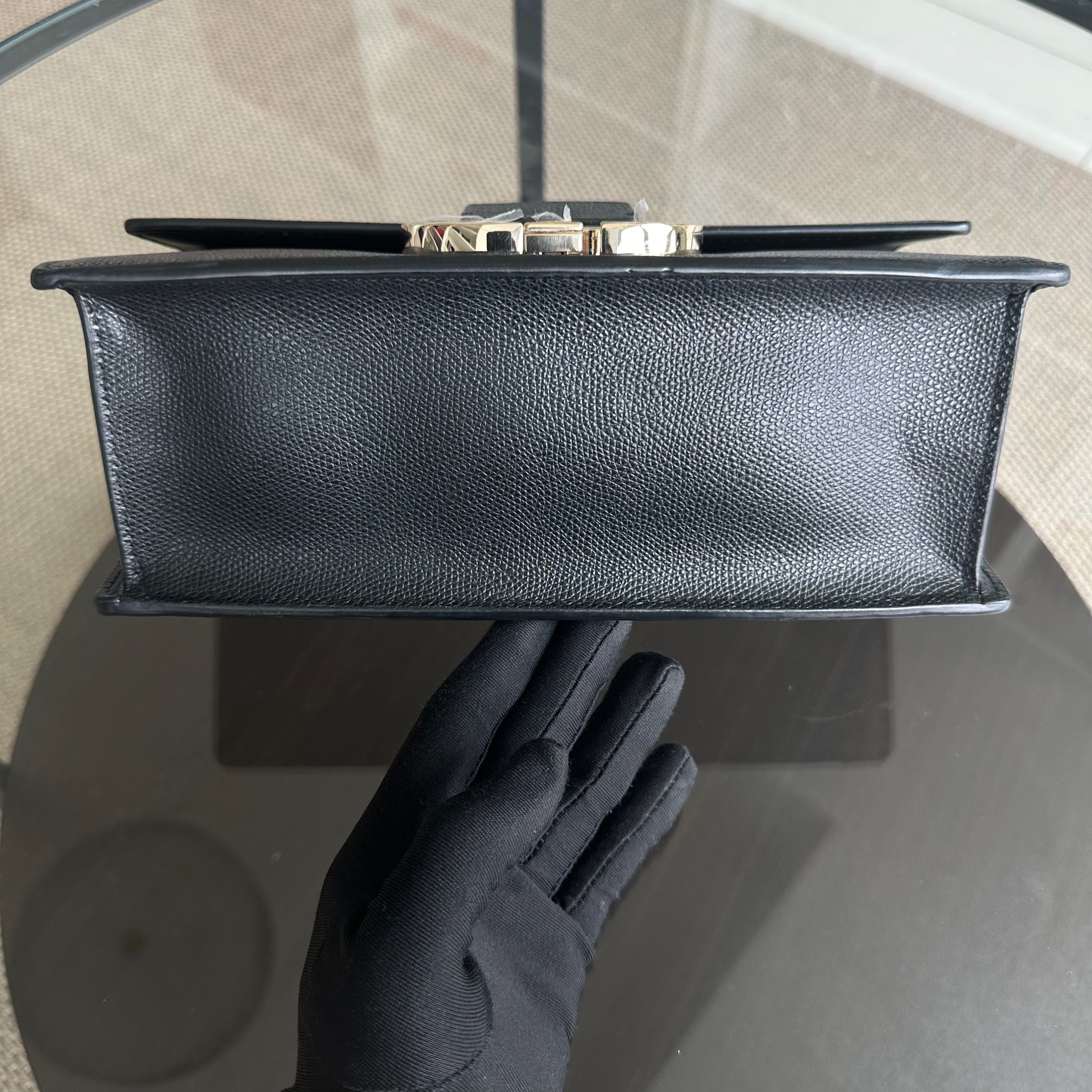 Dior East West Montaigne 30 Grained Calfskin Black LGHW - Luxury Evermore