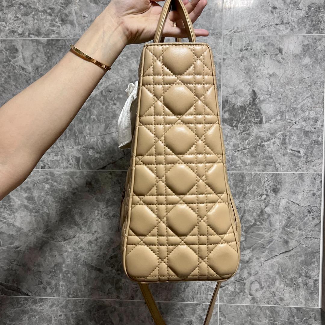 Dior Lady Large Lambskin Beige - Luxury Evermore