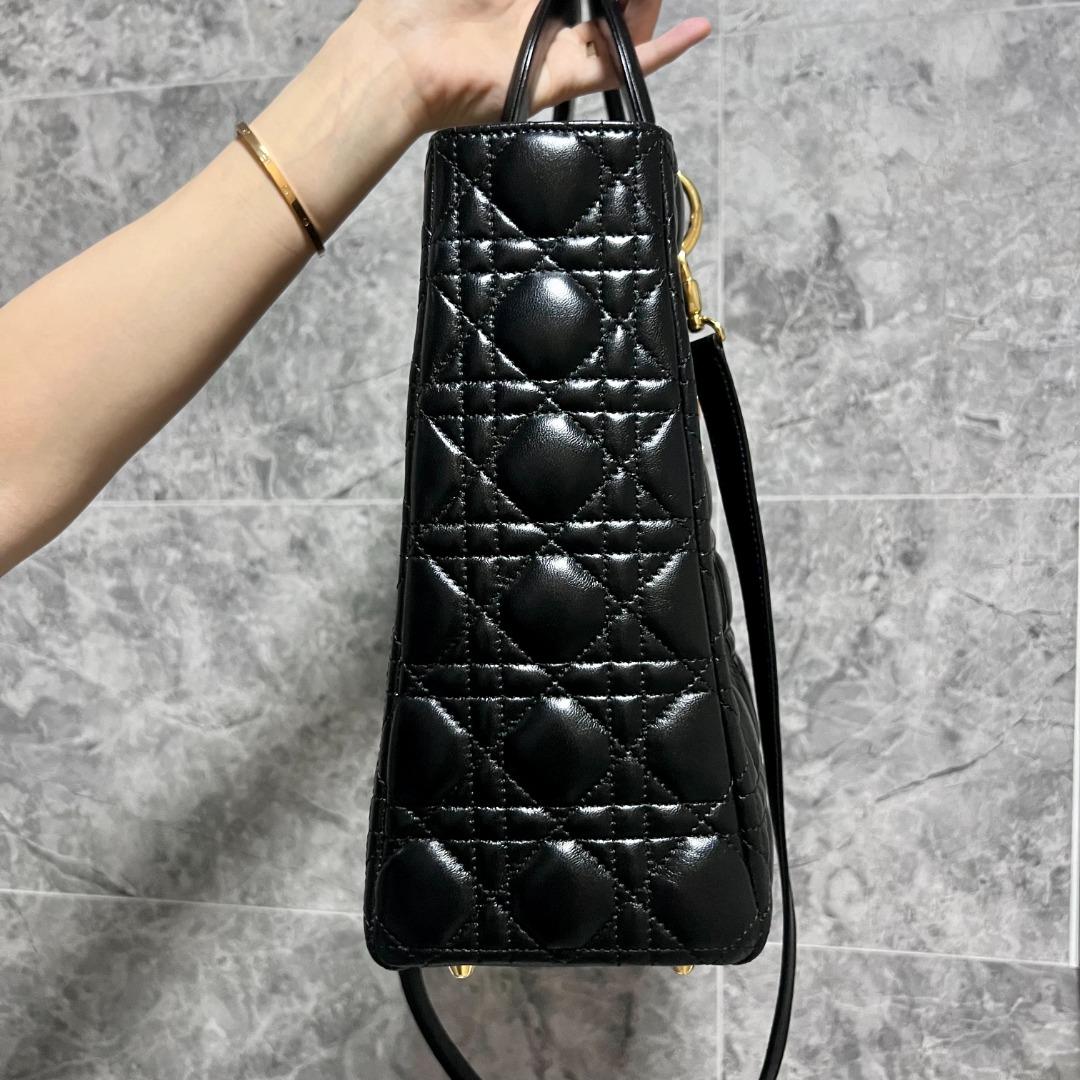 Dior Lady Large Lambskin Black GHW - Luxury Evermore