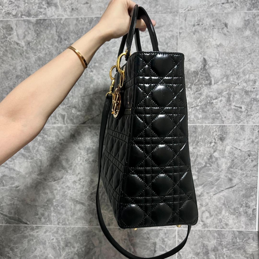 Dior Lady Large Lambskin Black GHW - Luxury Evermore