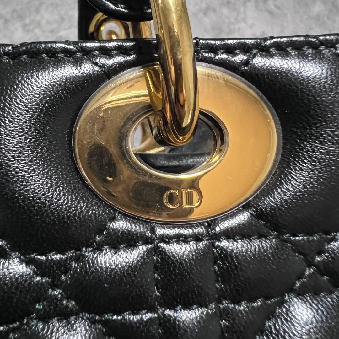 Dior Lady Large Lambskin Black GHW - Luxury Evermore