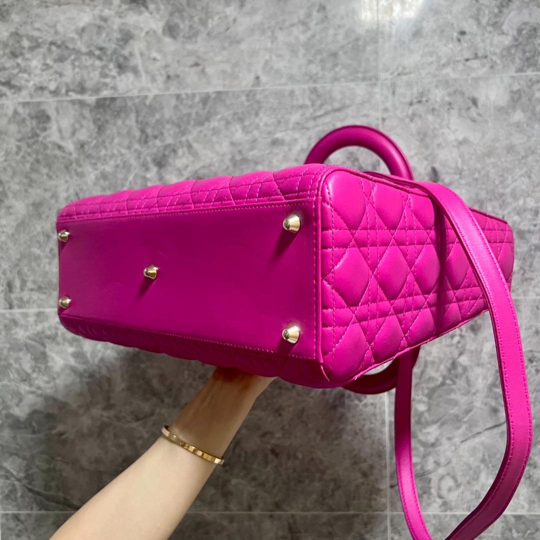 Dior Lady Large Lambskin Pink GHW - Luxury Evermore