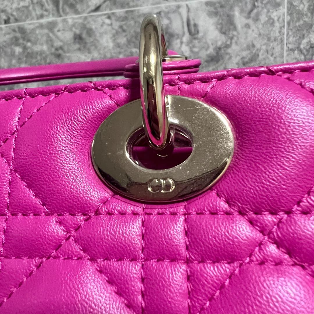 Dior Lady Large Lambskin Pink GHW - Luxury Evermore