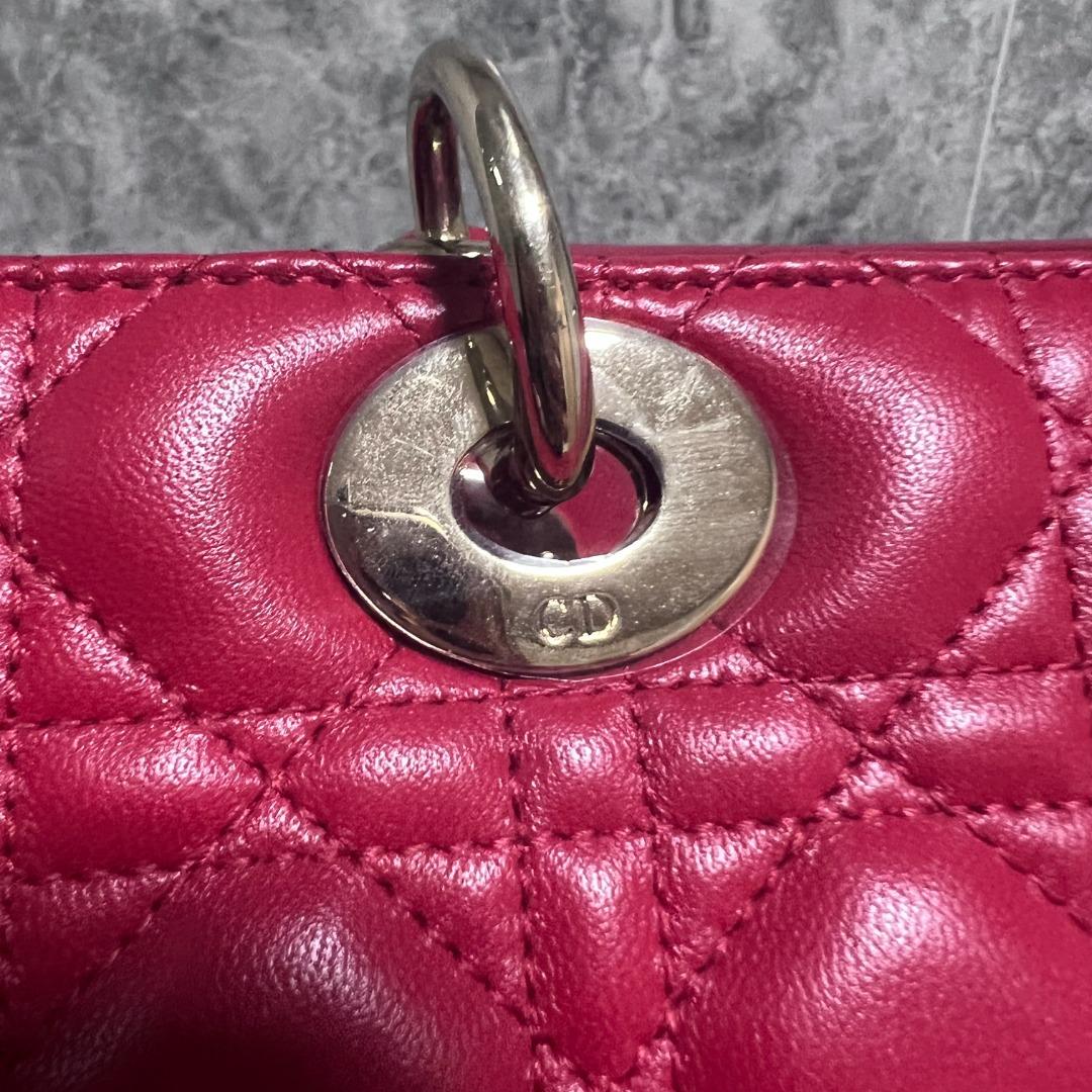 Dior Lady Large Lambskin Red GHW - Luxury Evermore