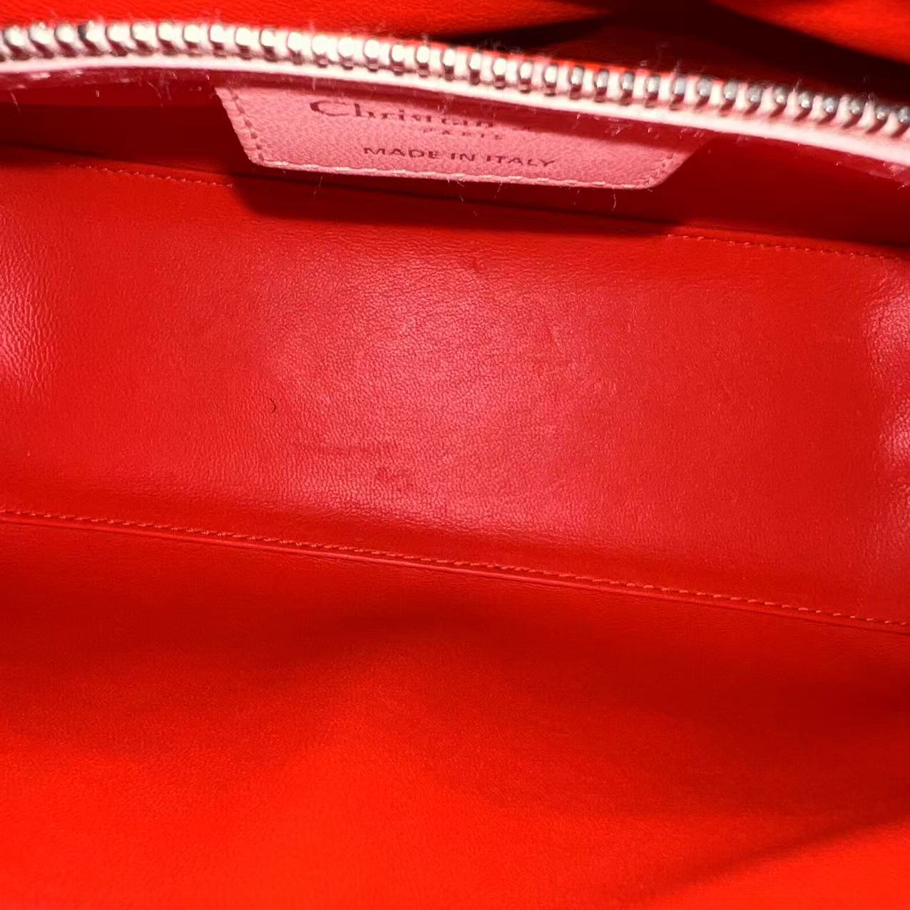 Dior Lady Medium Cannage Lambskin Tri-Color Pink Orange SHW - Luxury Evermore