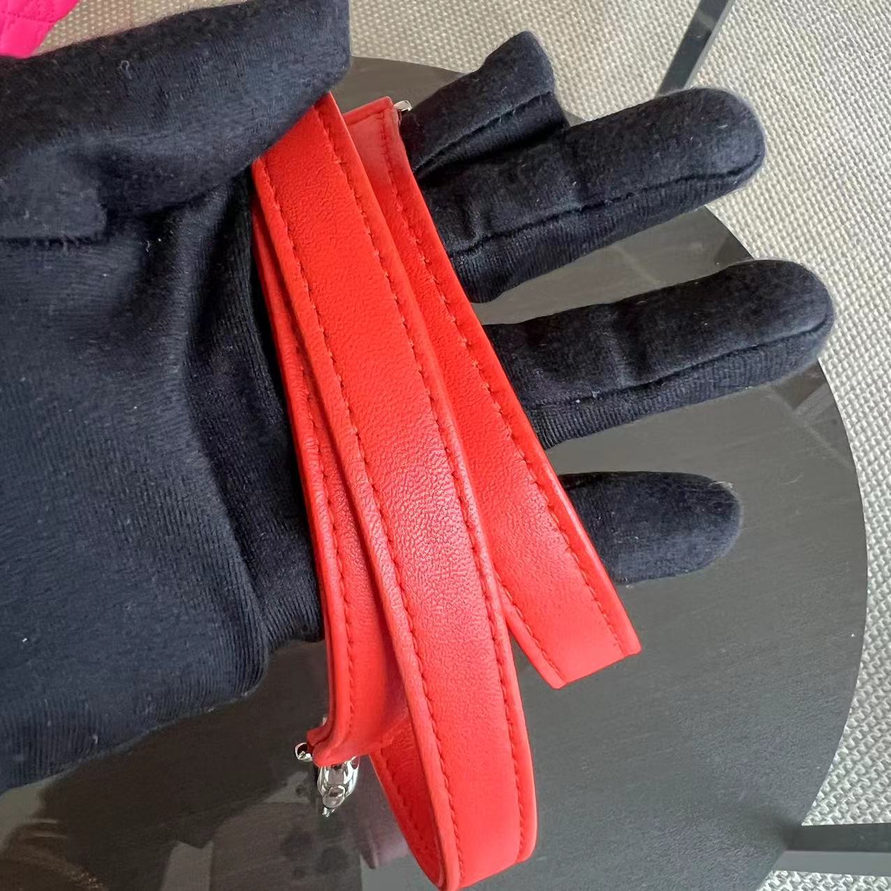 Dior Lady Medium Cannage Lambskin Tri-Color Pink Orange SHW - Luxury Evermore