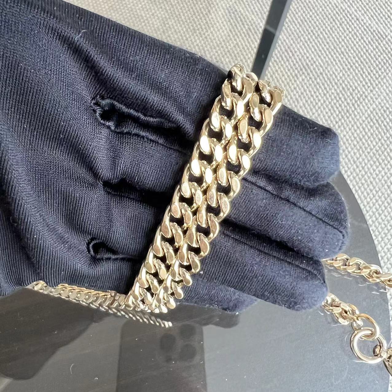 Dior Lady Mini Cannage Lambskin Light Grey Gray Golden Hardware Chain Version - Luxury Evermore