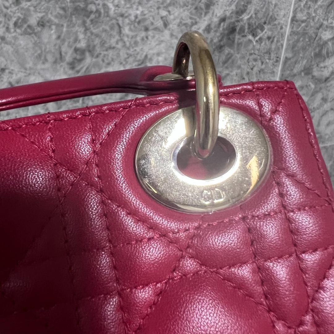 Dior Lady Mini Lambskin Red GHW - Luxury Evermore