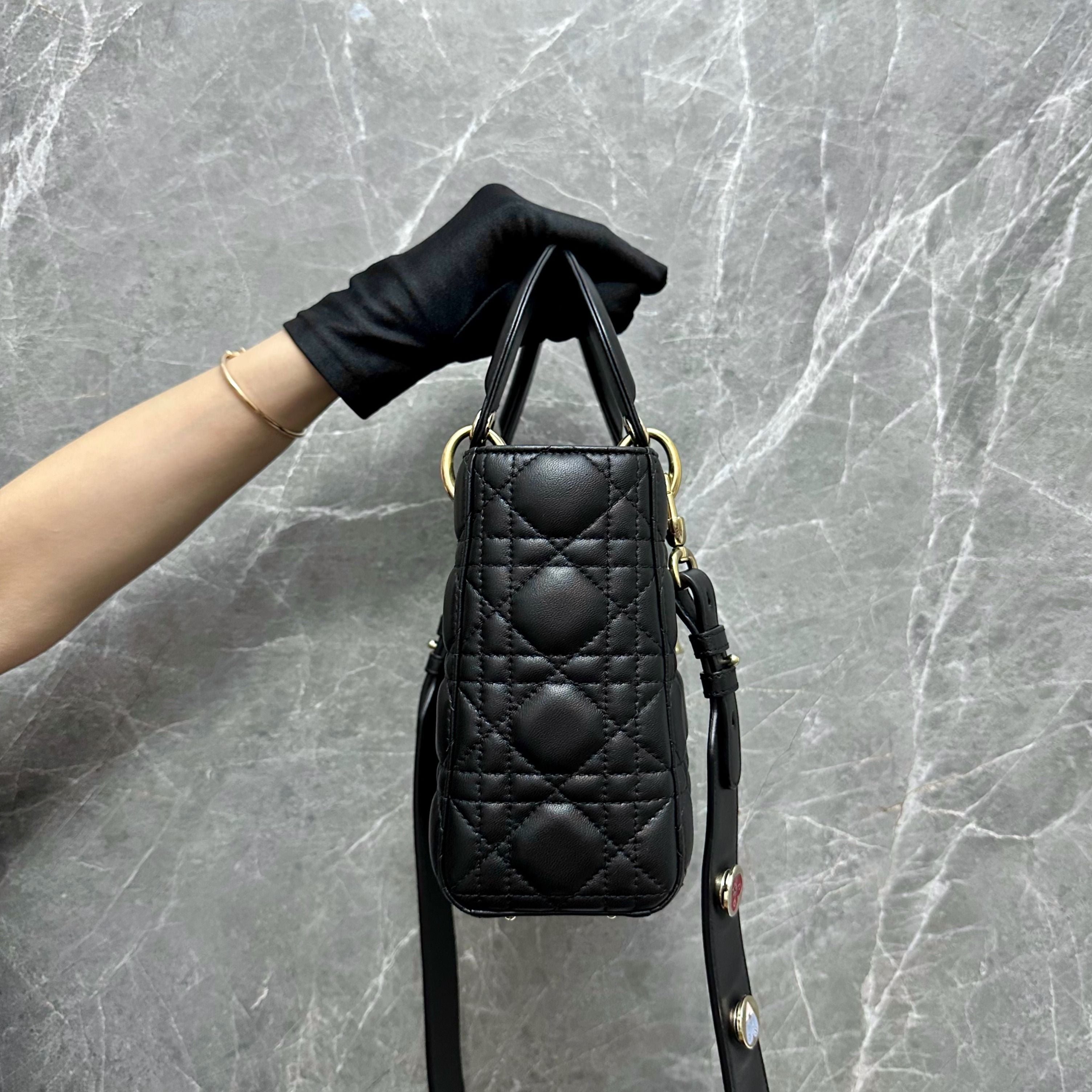 Dior Lady Small ABC Black GHW - Luxury Evermore