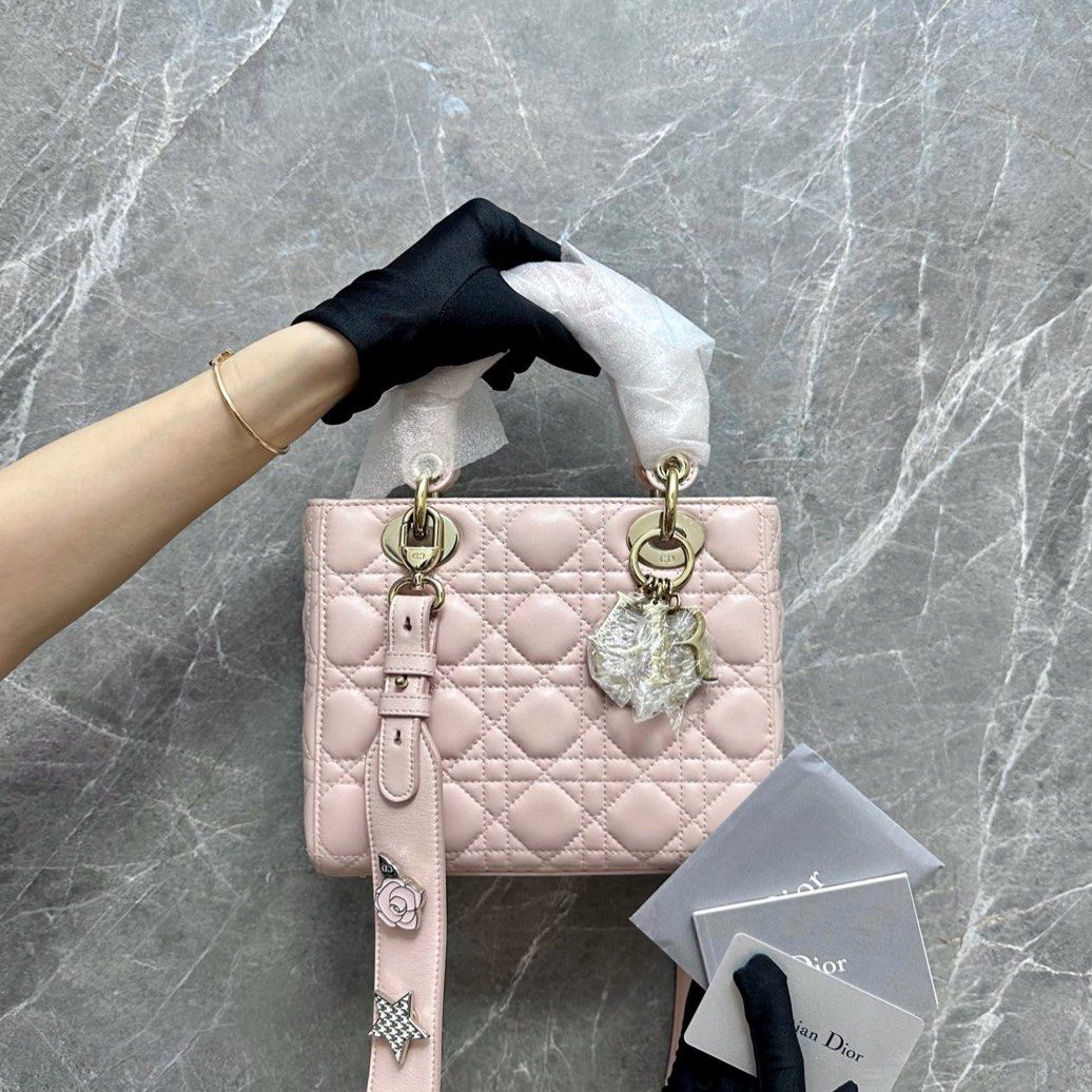 Dior Lady Small ABC Sakura Pink GHW - Luxury Evermore