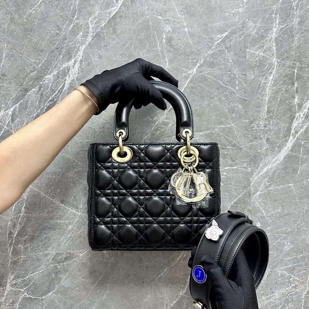 Dior Lady Small Black Lambskin GHW - Luxury Evermore