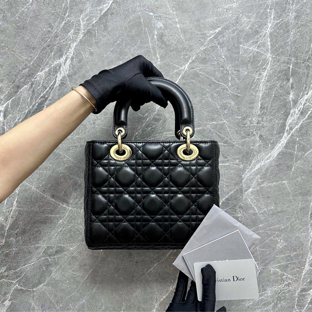 Dior Lady Small Black Lambskin GHW - Luxury Evermore