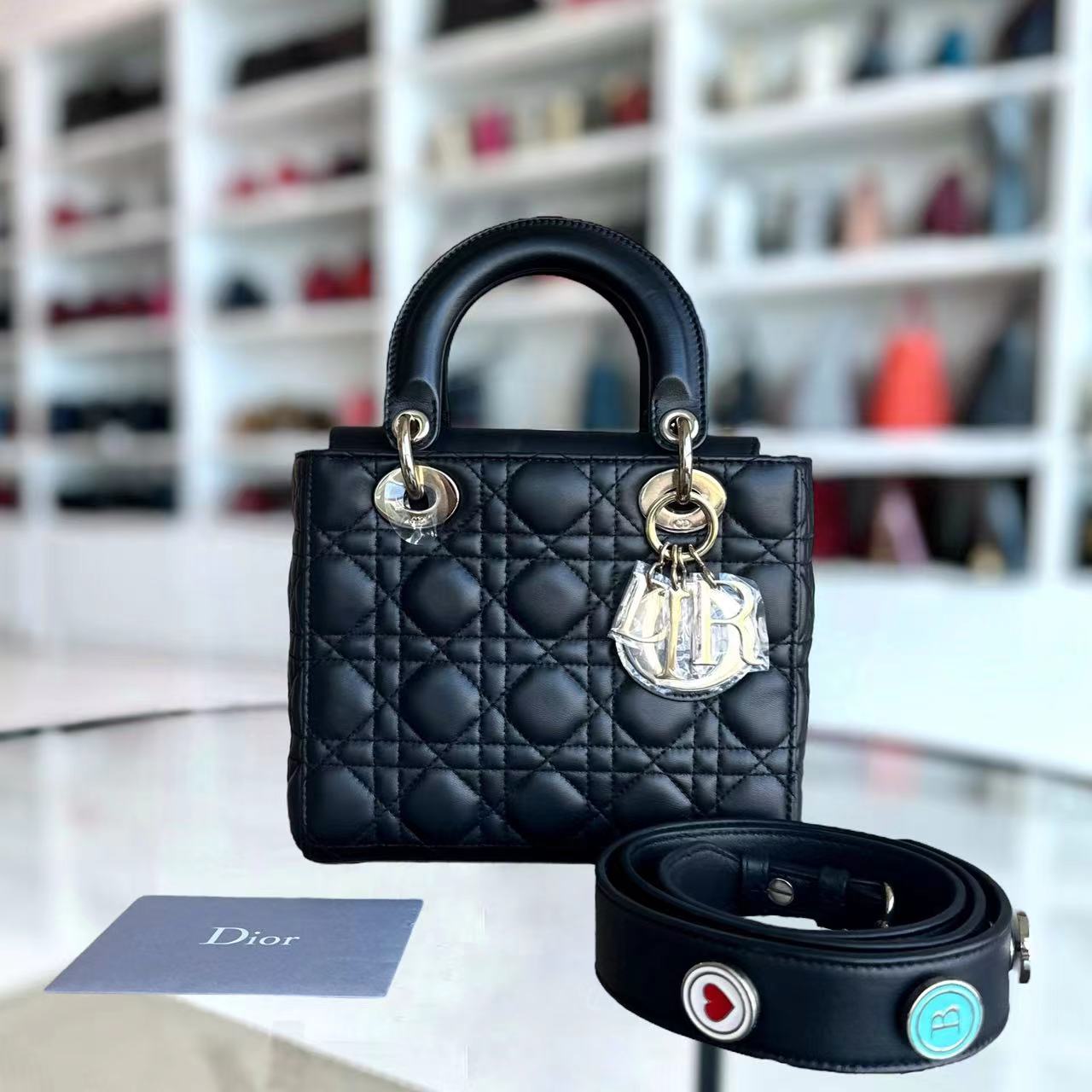 Dior Lady Small Cannage Lambskin Black Silver Hardware ABC MyABC - Luxury Evermore