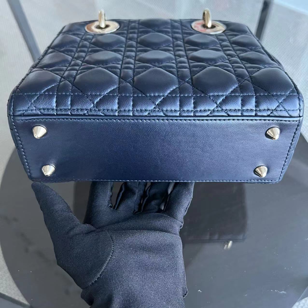 Dior Lady Small Cannage Lambskin Dark Midnight Blue Golden Hardware ABC MyABC - Luxury Evermore