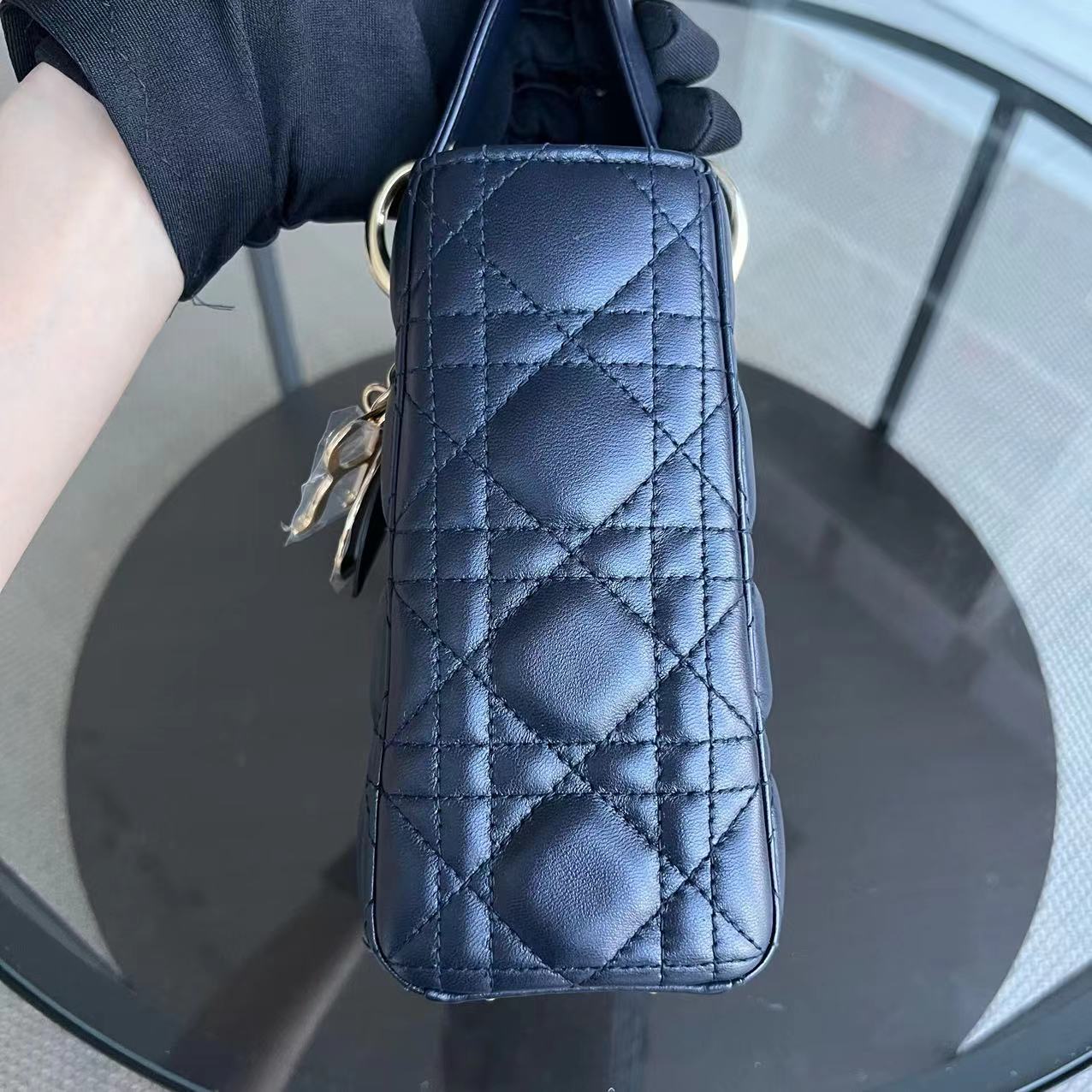 Dior Lady Small Cannage Lambskin Dark Midnight Blue Golden Hardware ABC MyABC - Luxury Evermore