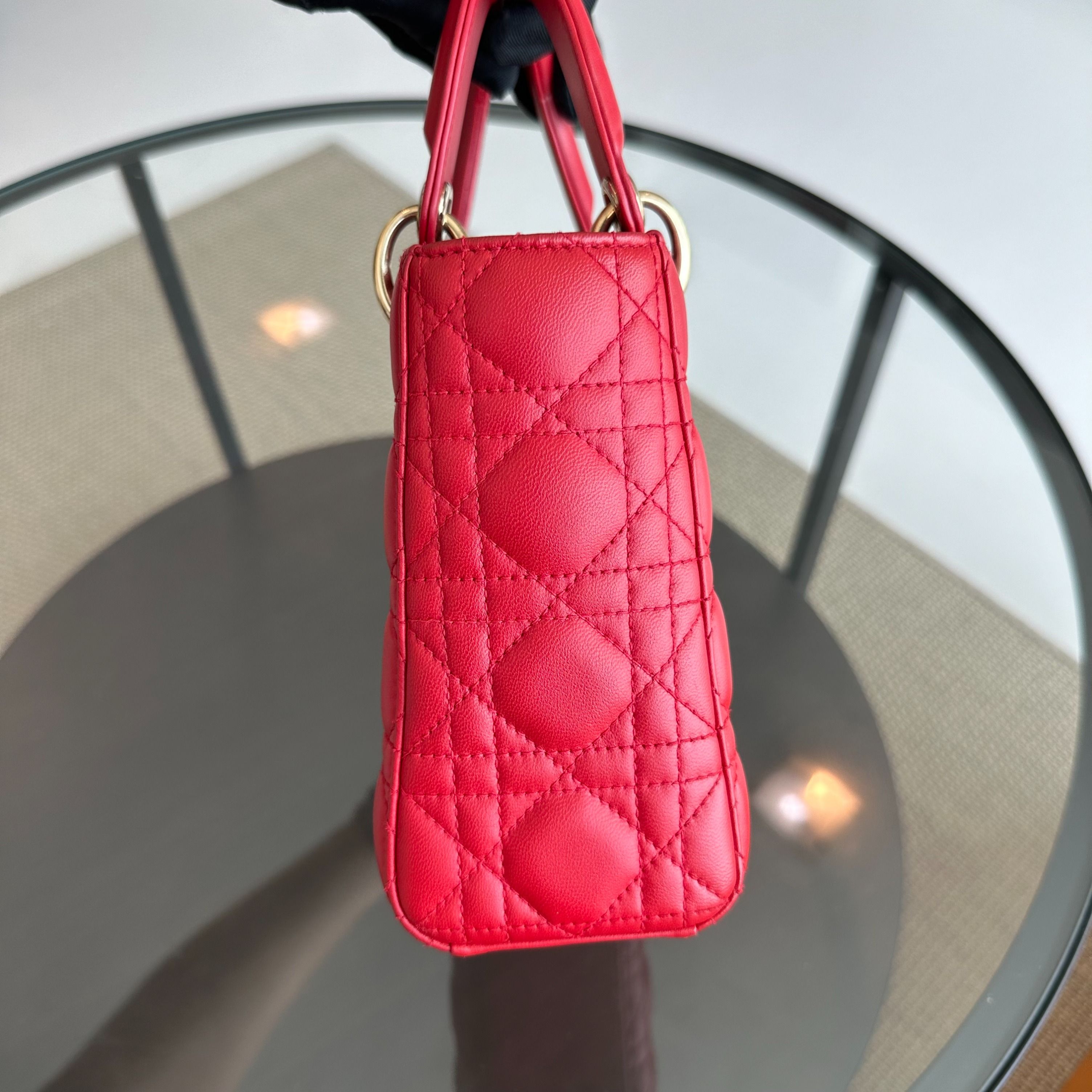 Dior Lady Small Lambskin Red Badge Charm ABC MyABC Shoulder Bag - Luxury Evermore