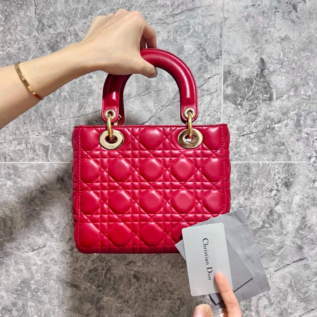 Dior Lady Small MyABC Lambskin GHW Red - Luxury Evermore