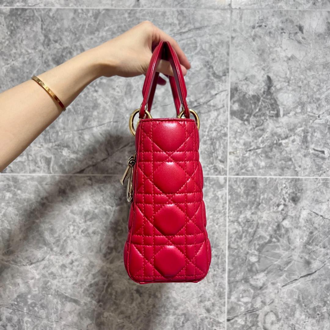 Dior Lady Small MyABC Lambskin GHW Red - Luxury Evermore