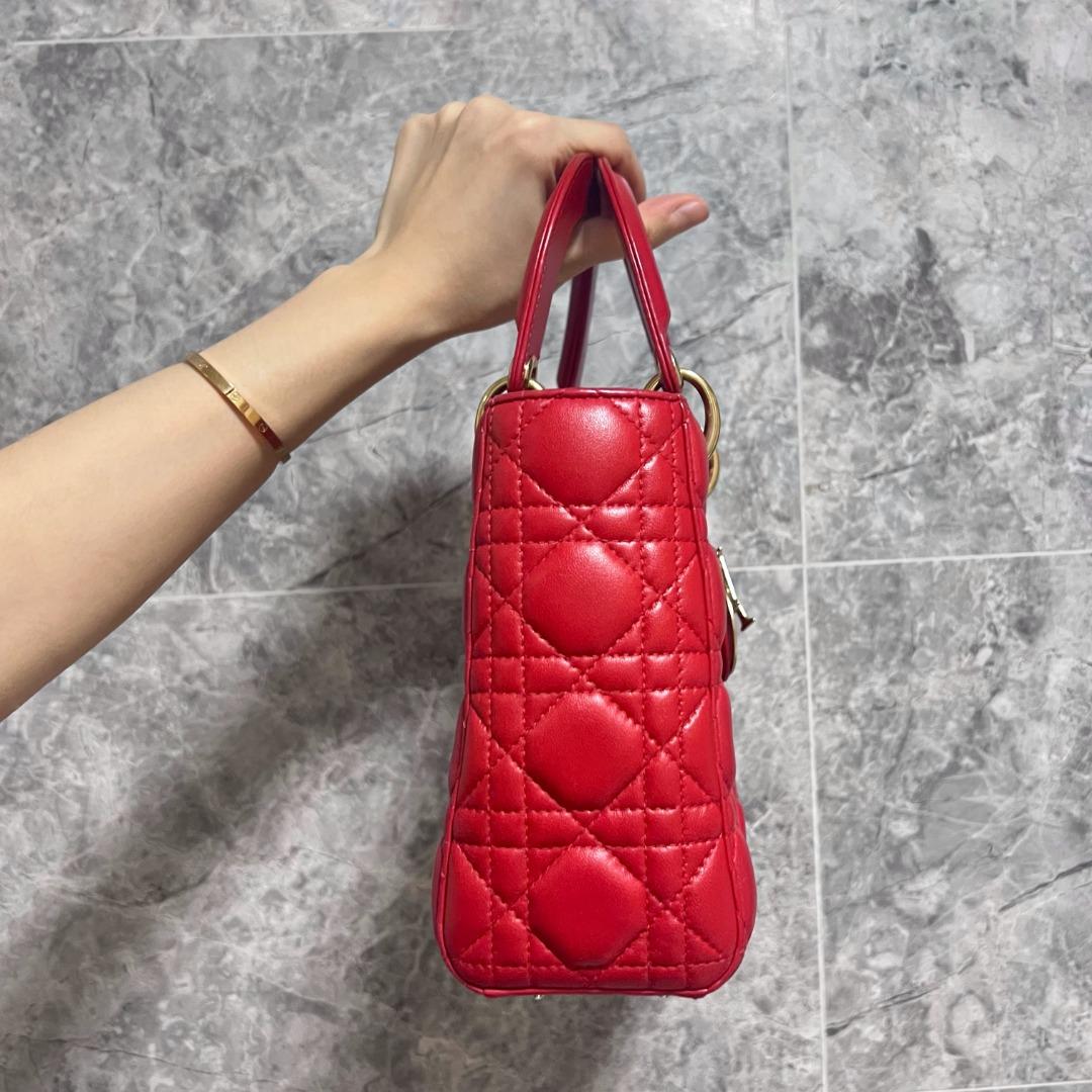 Dior Lady Small MyABC Lambskin GHW Red - Luxury Evermore