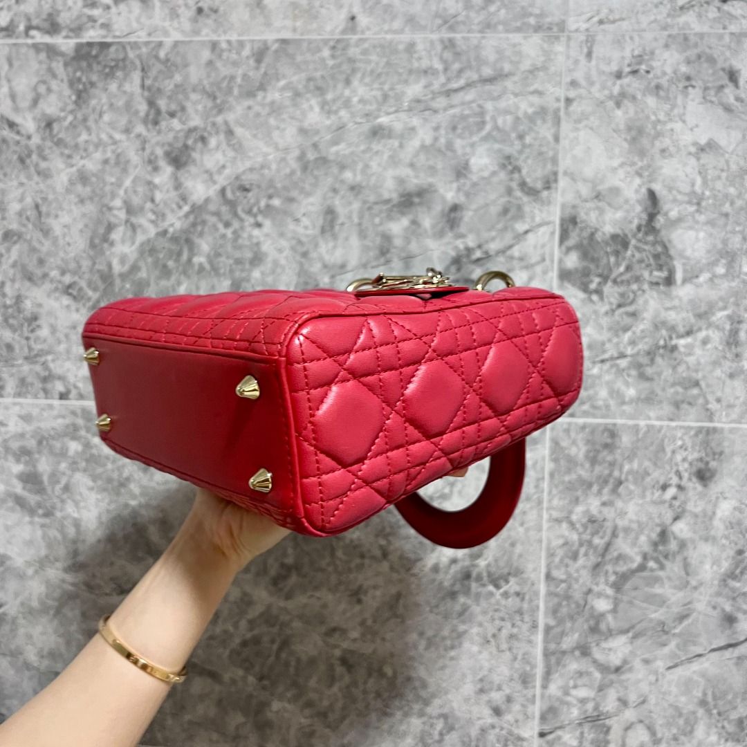 Dior Lady Small MyABC Lambskin red GHW - Luxury Evermore