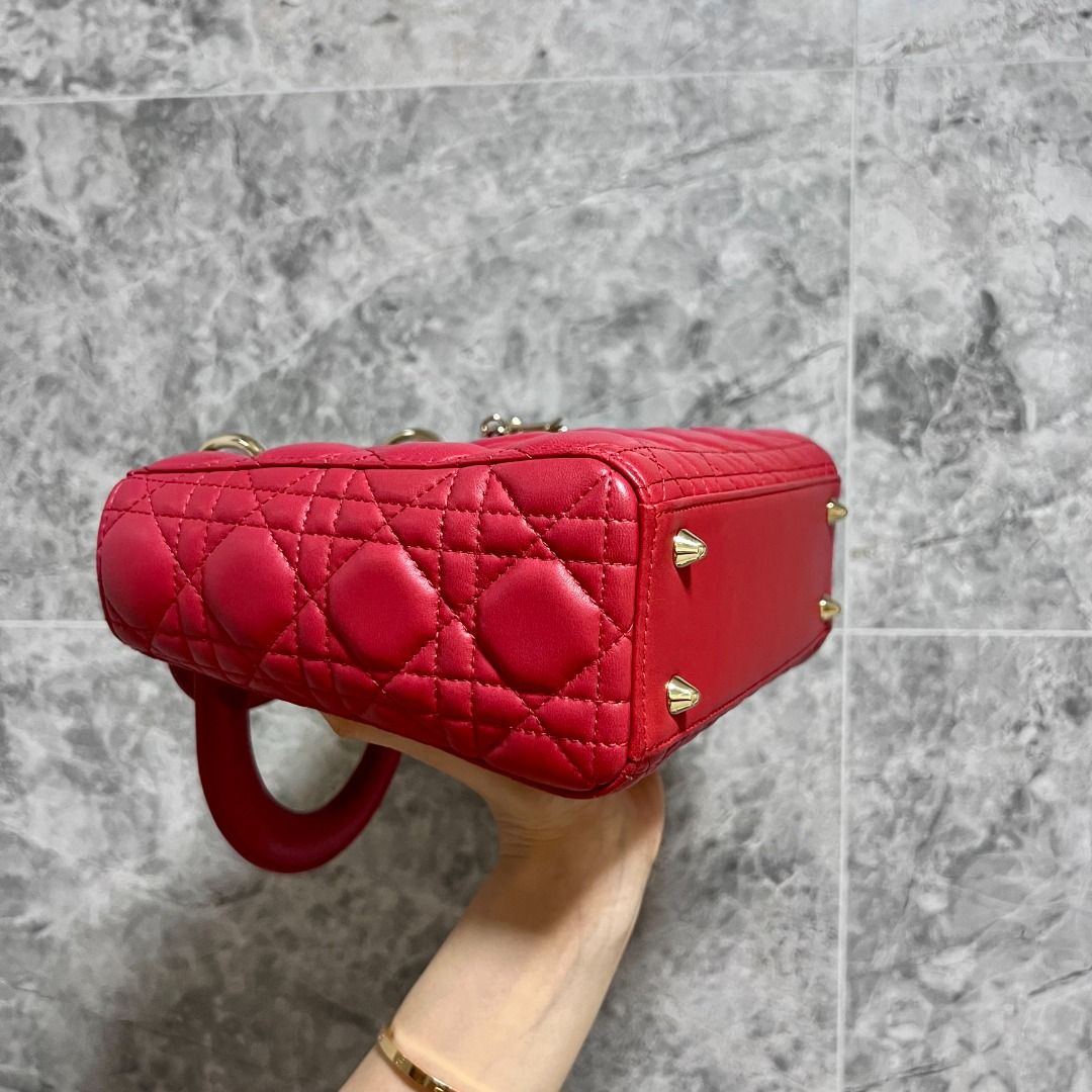 Dior Lady Small MyABC Lambskin red GHW - Luxury Evermore