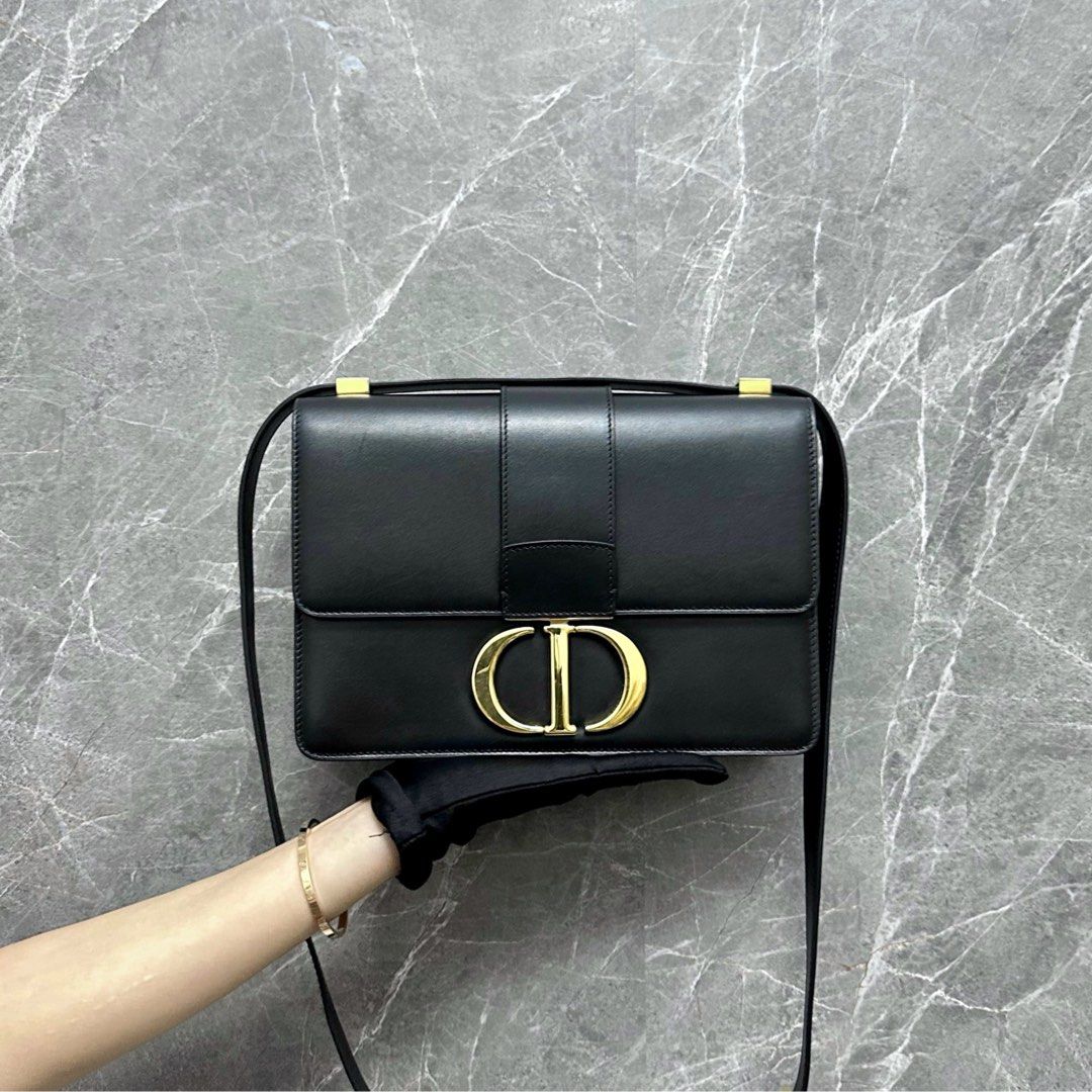 Dior Montaigne 30 Black Box Calfskin Leather Bag - Luxury Evermore