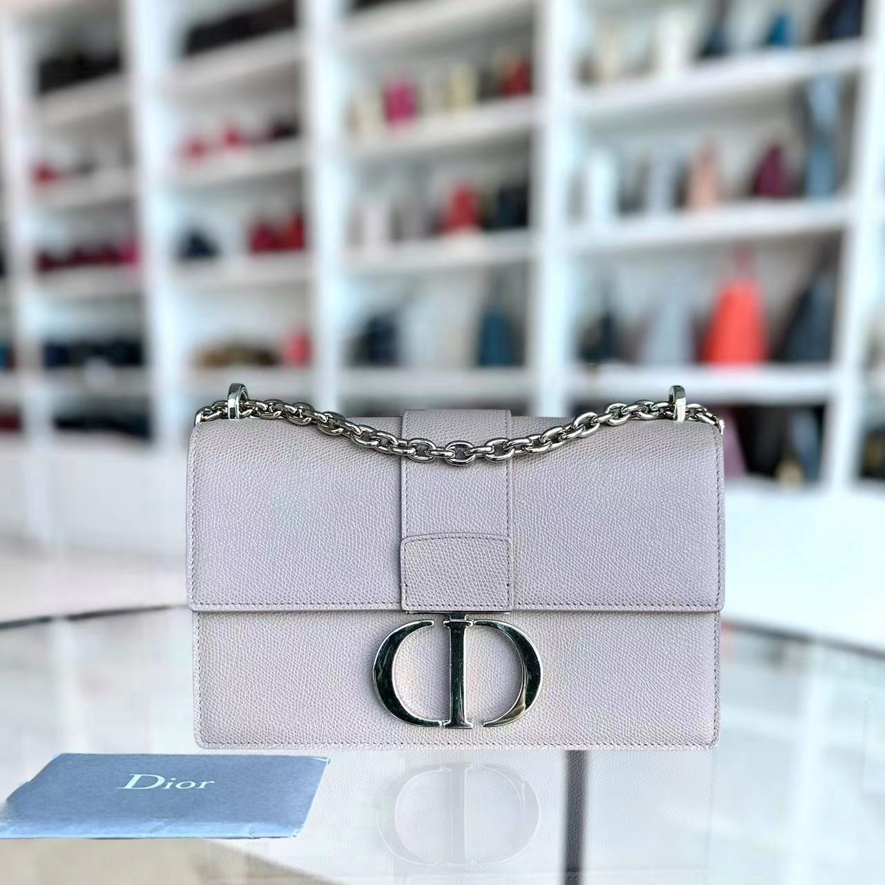 Dior Montaigne 30 East West Grained Calfskin Light Pink Golden Hardware - Luxury Evermore