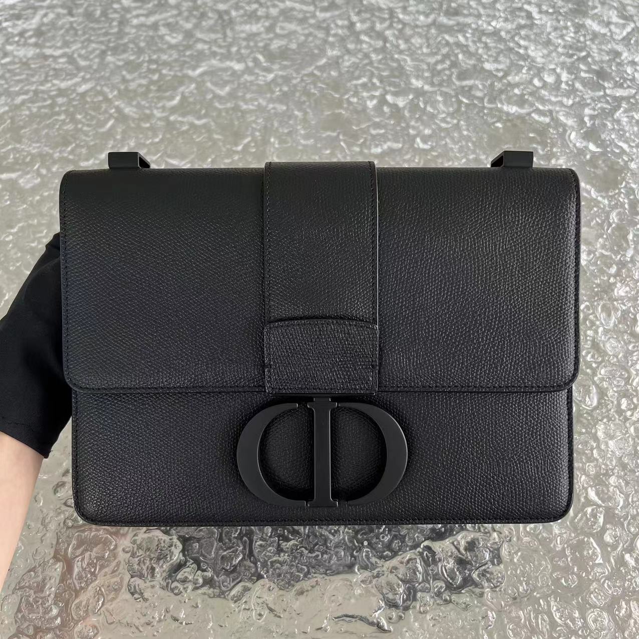 Dior Montaigne 30 Grained Calfskin All Black - Luxury Evermore