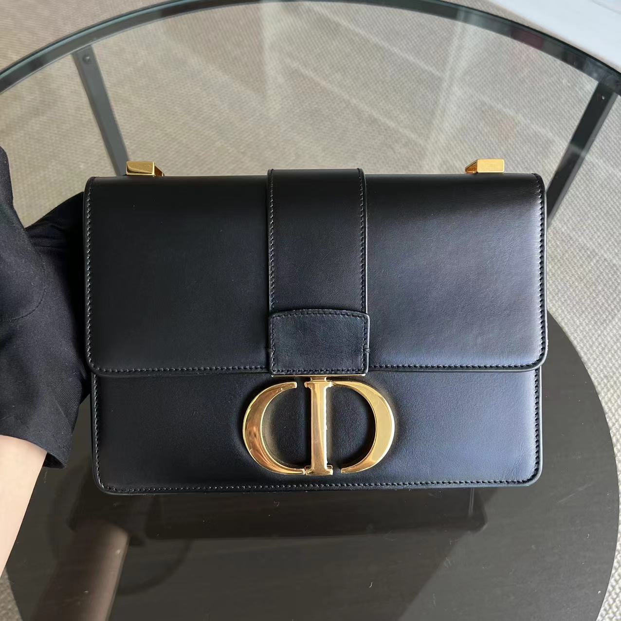 Dior Montaigne 30 Smooth Calfskin Black GHW - Luxury Evermore