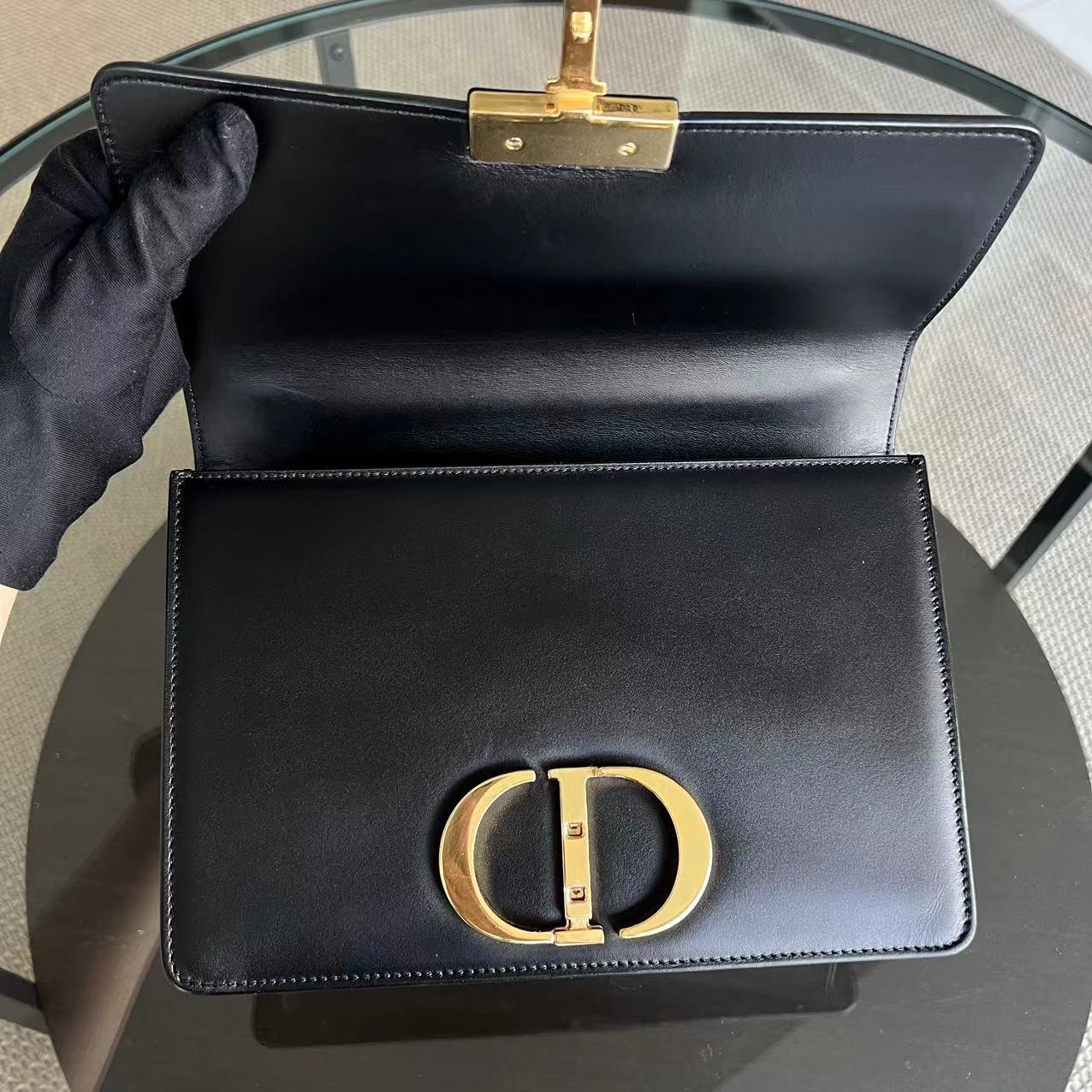 Dior Montaigne 30 Smooth Calfskin Black GHW - Luxury Evermore