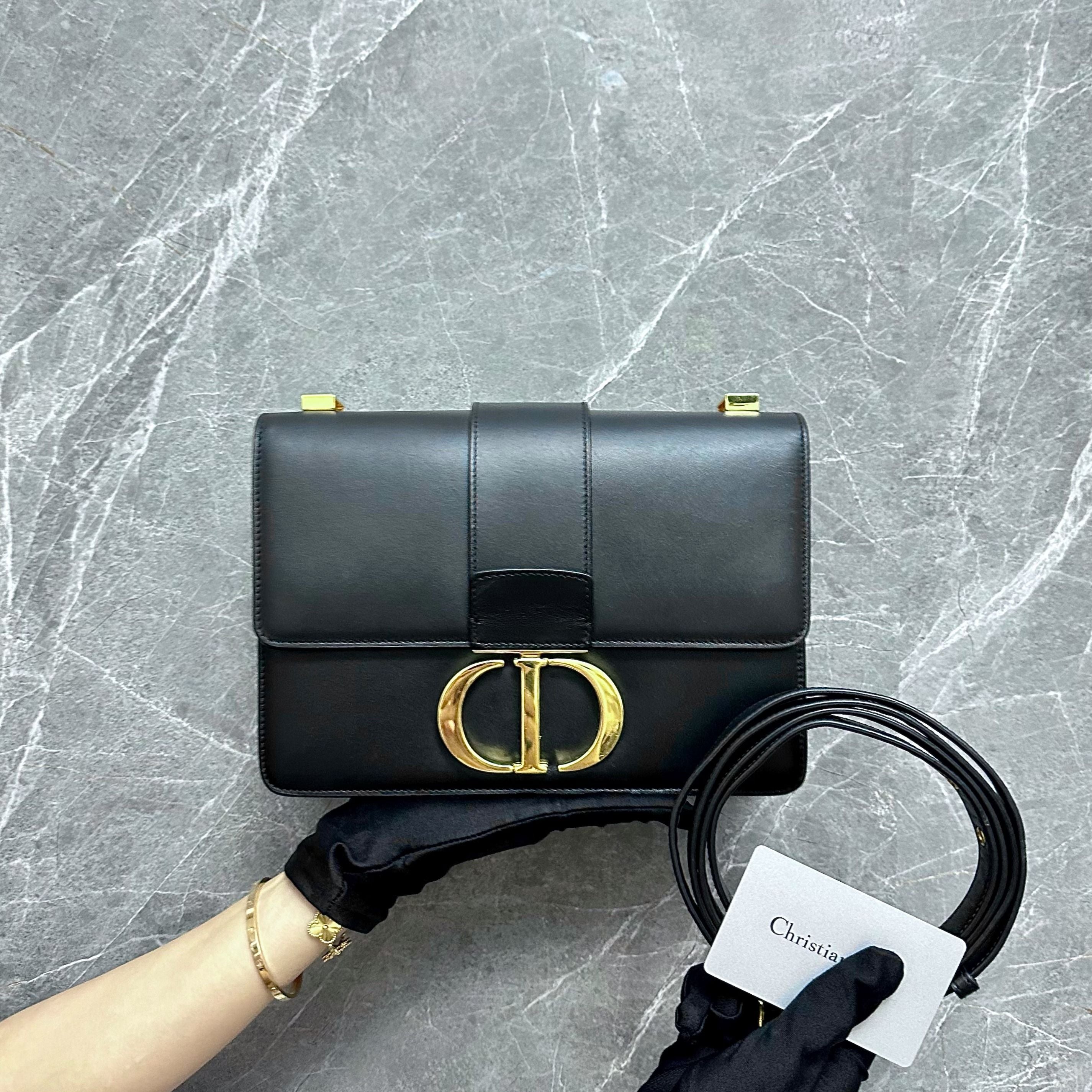 Dior Montaigne 30 Smooth Calfskin Black GHW Shoulder Bag - Luxury Evermore