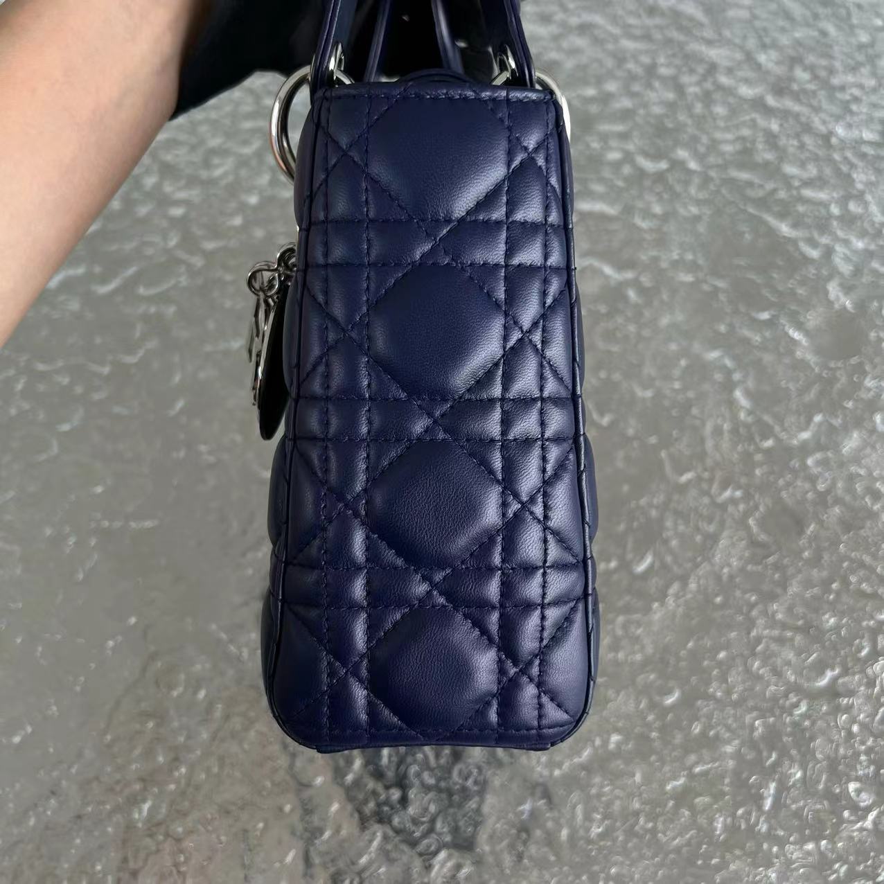 Dior My Lady Small Cannage Lambskin Dark Blue SHW - Luxury Evermore