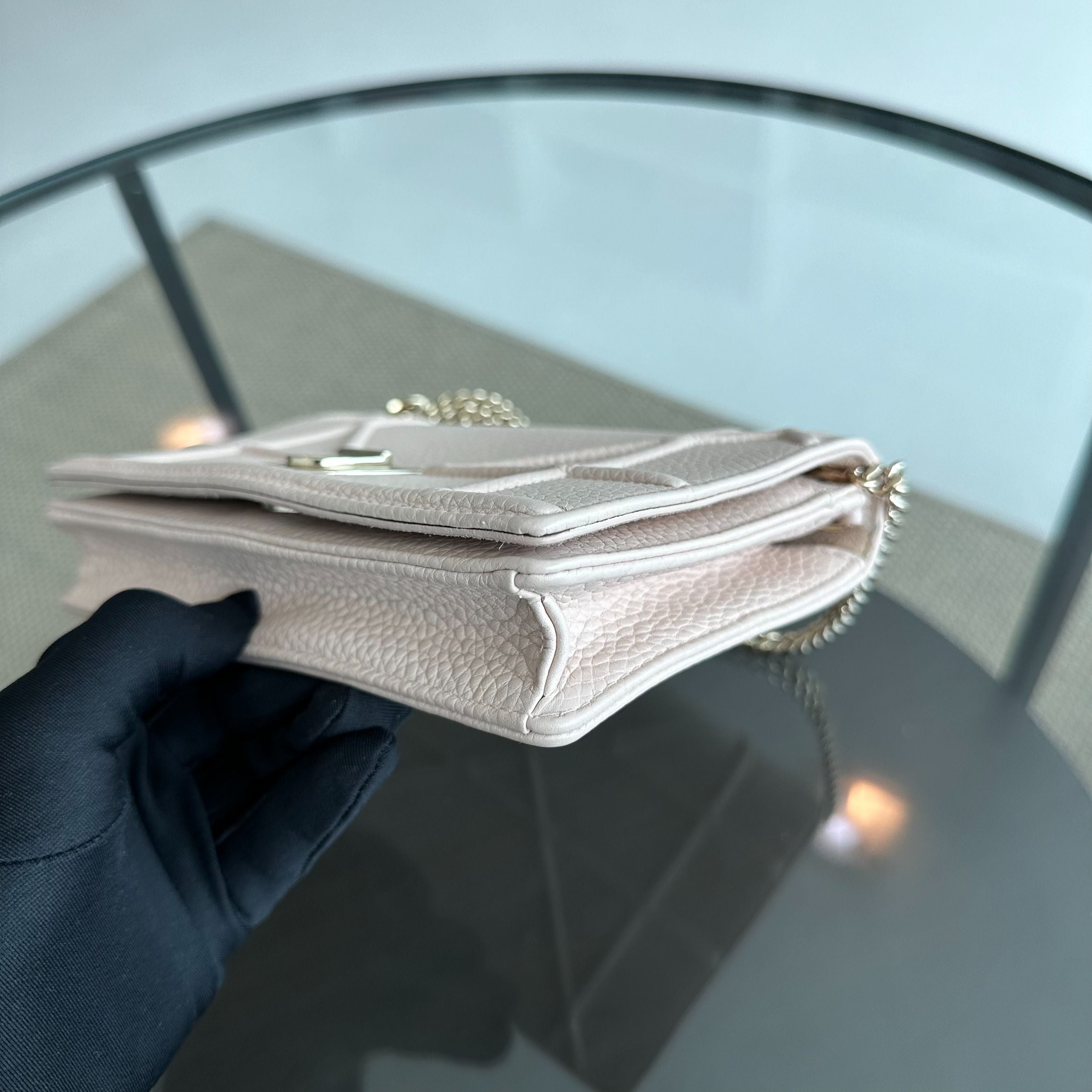 Dior WOC Diorama Ama Wallet On Chain Sakura Pink GHW - Luxury Evermore