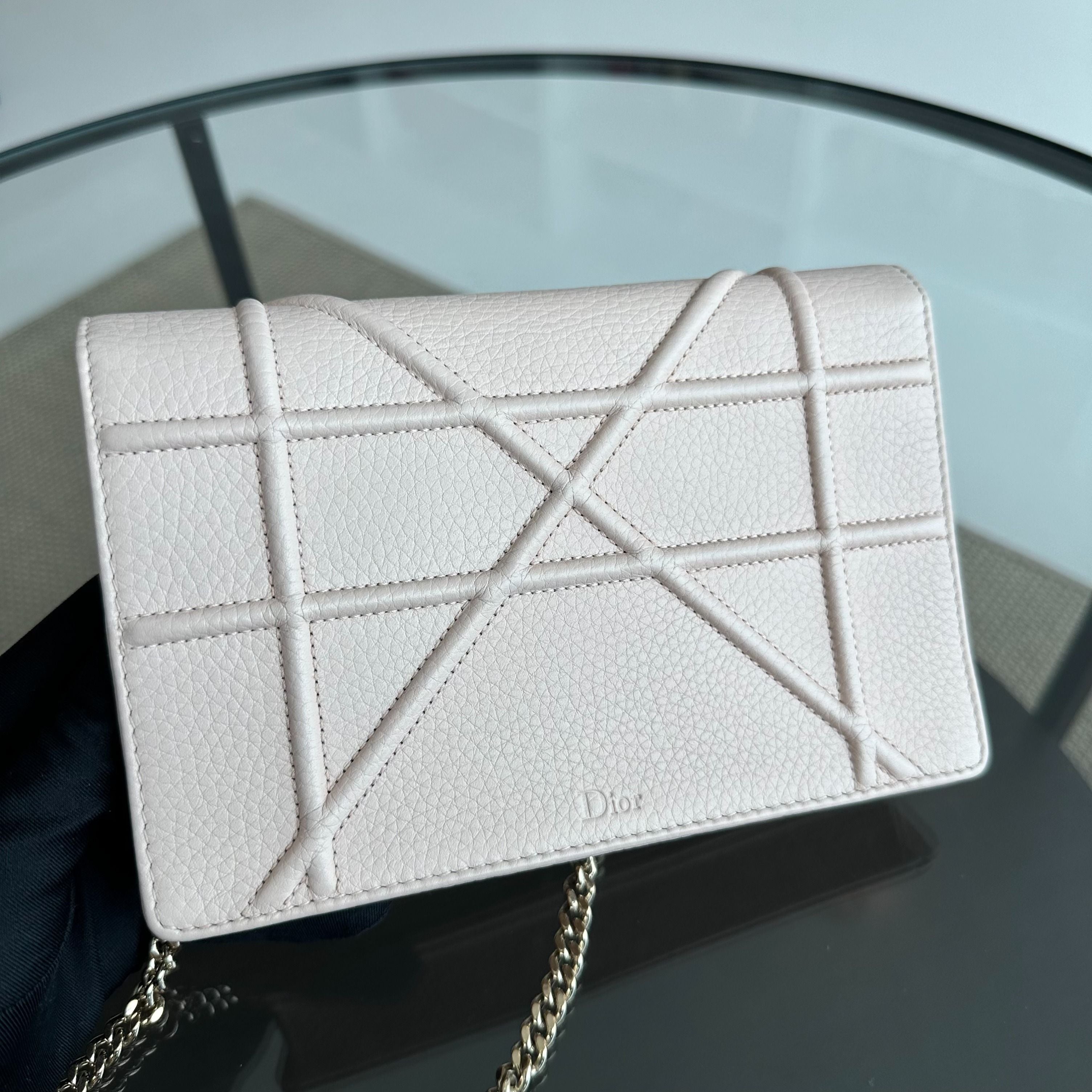 Dior WOC Diorama Ama Wallet On Chain Sakura Pink GHW - Luxury Evermore