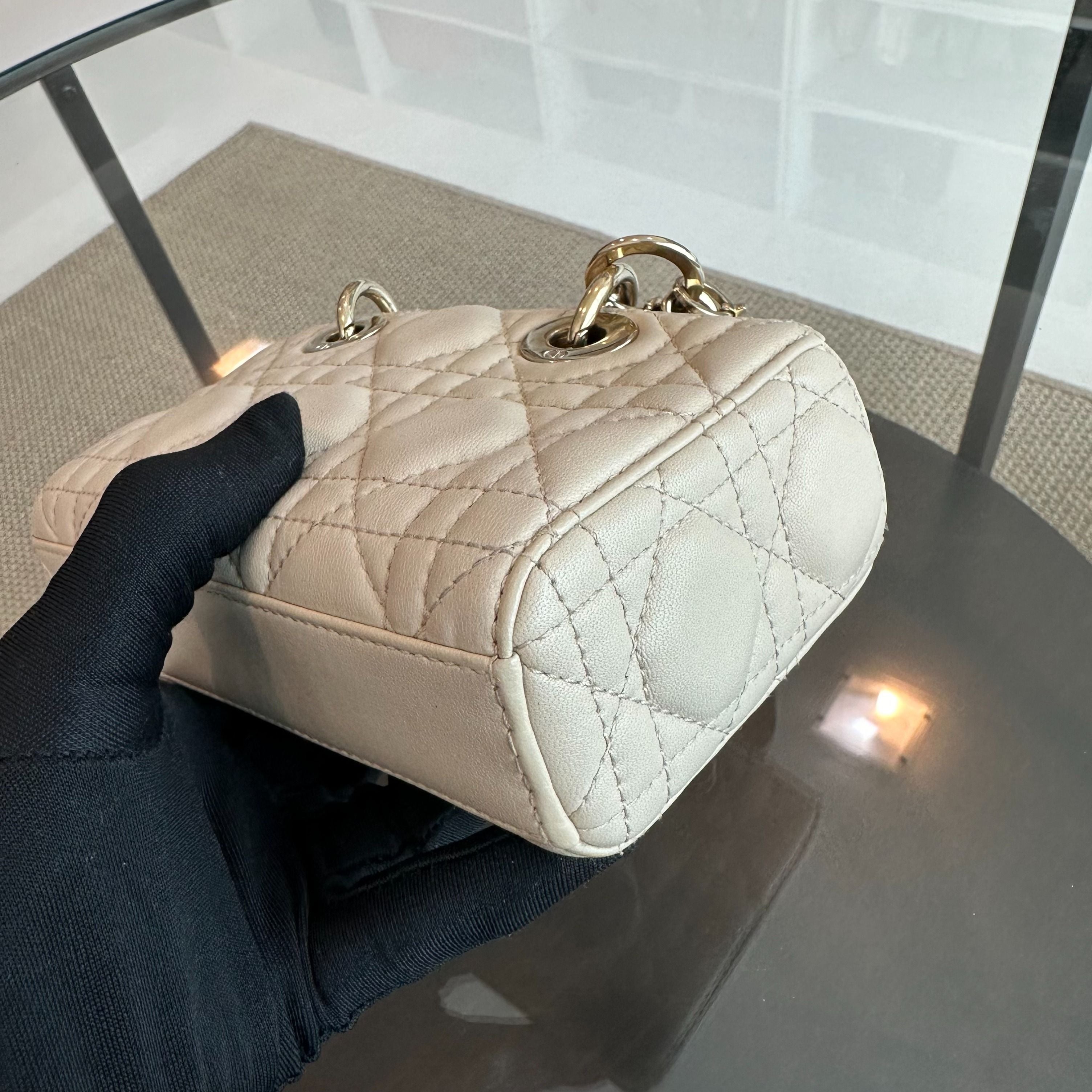 D-Joy Mini Beige Lambskin GHW D Joy