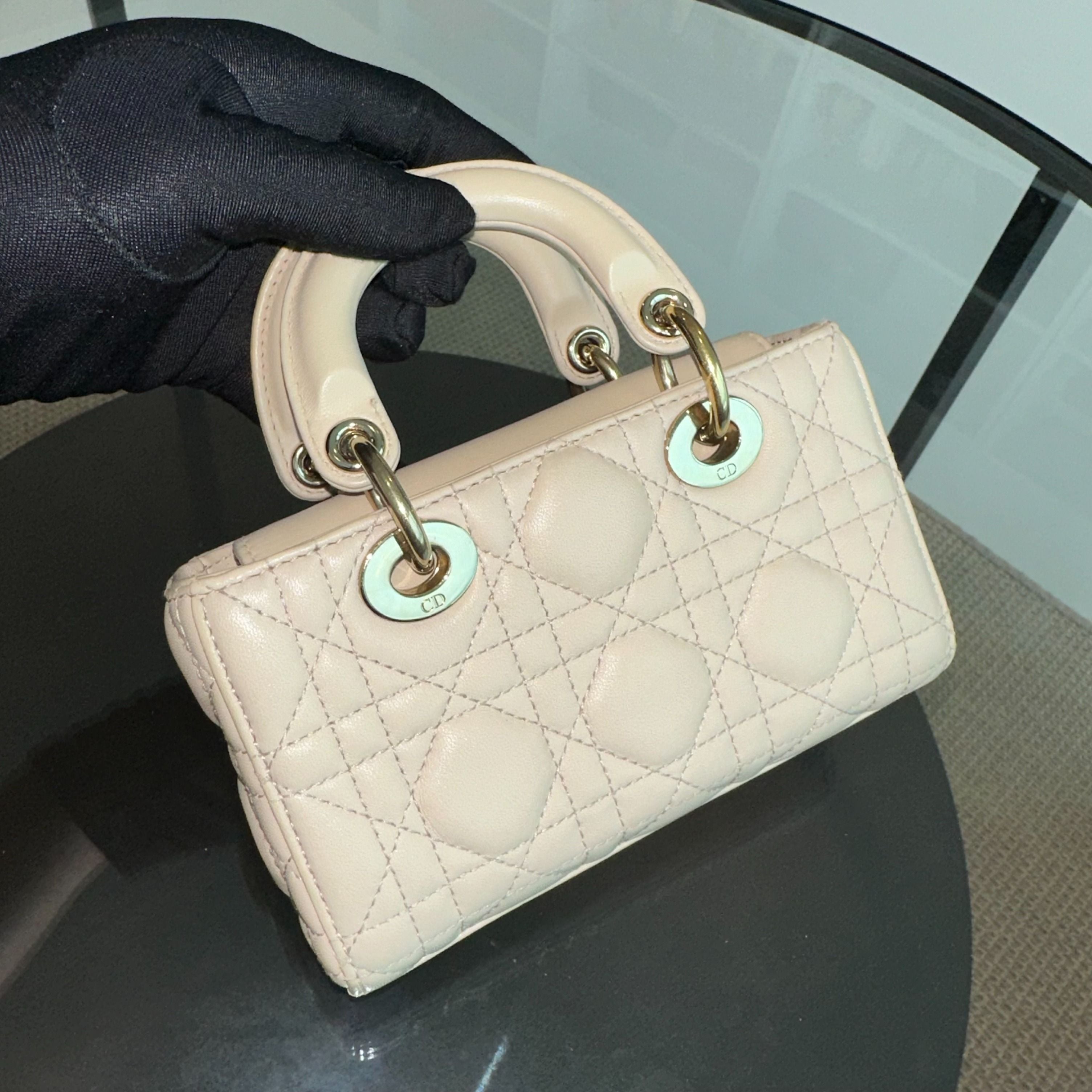 D-Joy Mini Beige Lambskin GHW D Joy