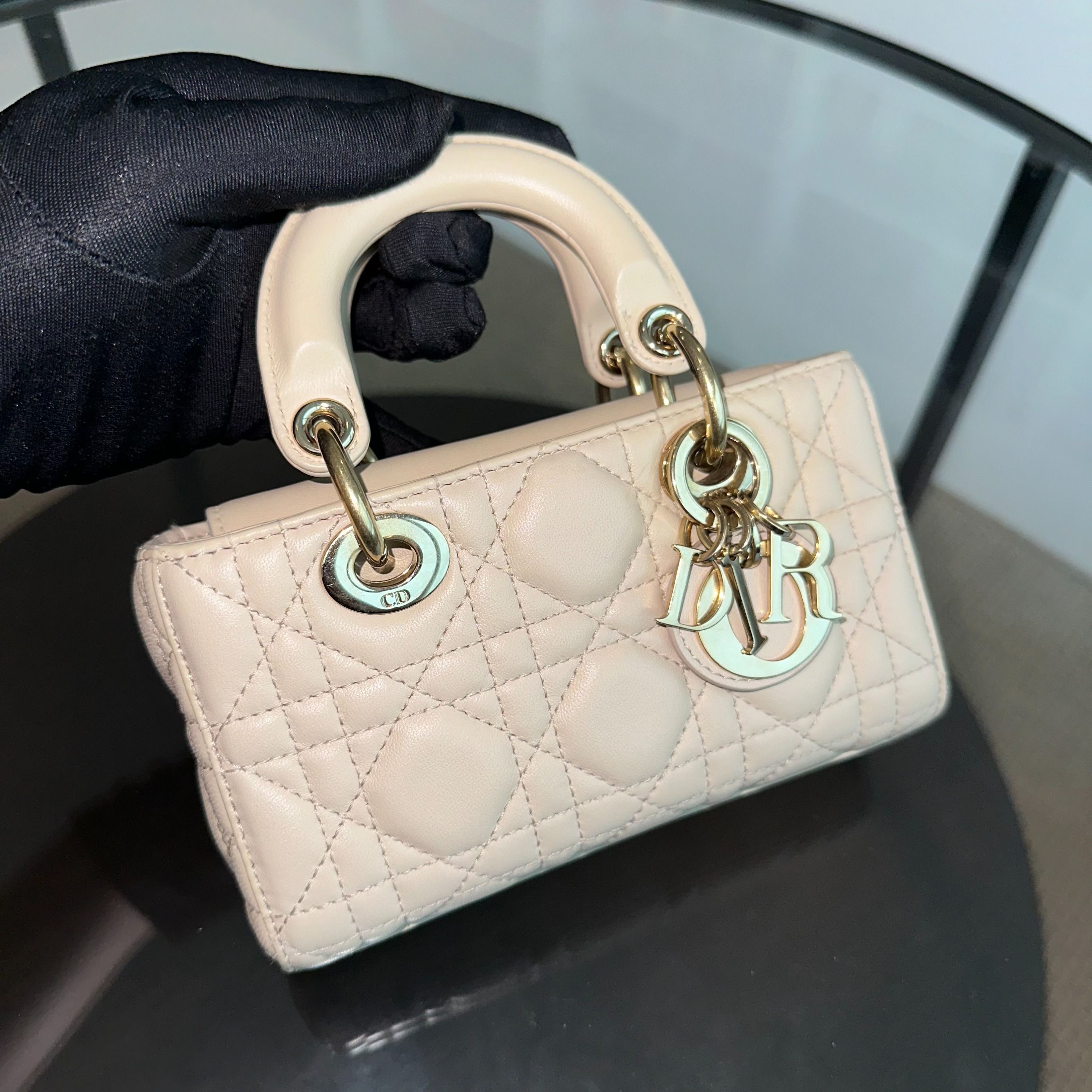 D-Joy Mini Beige Lambskin GHW D Joy