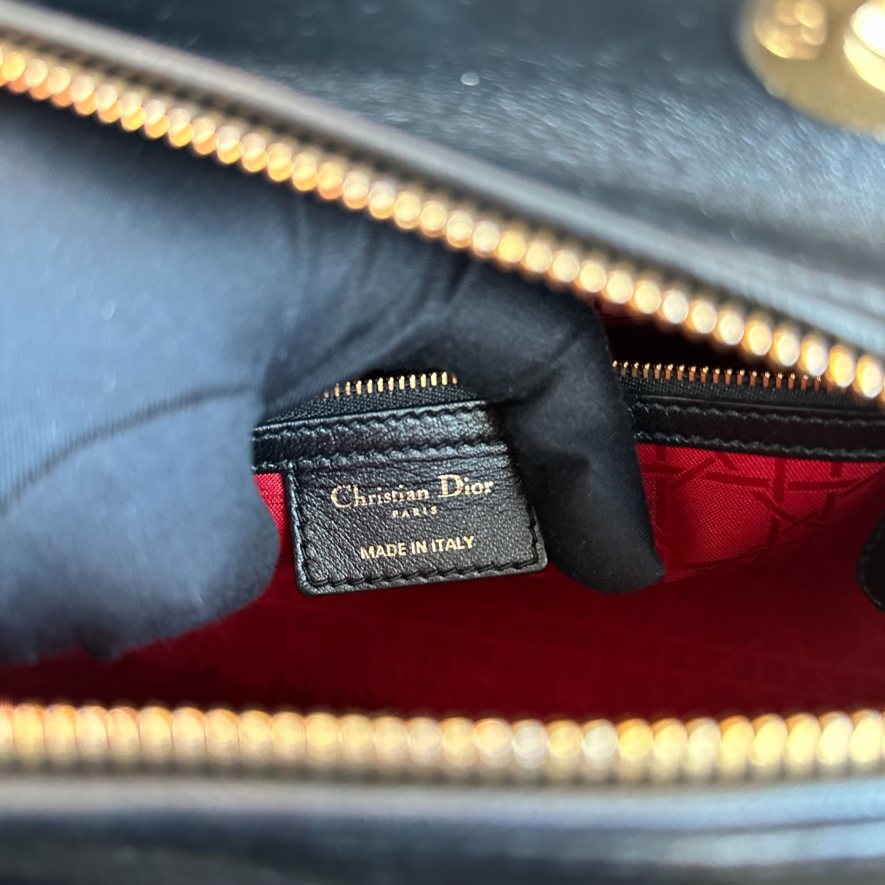 Lady Large Lambskin Cannage Black GHW