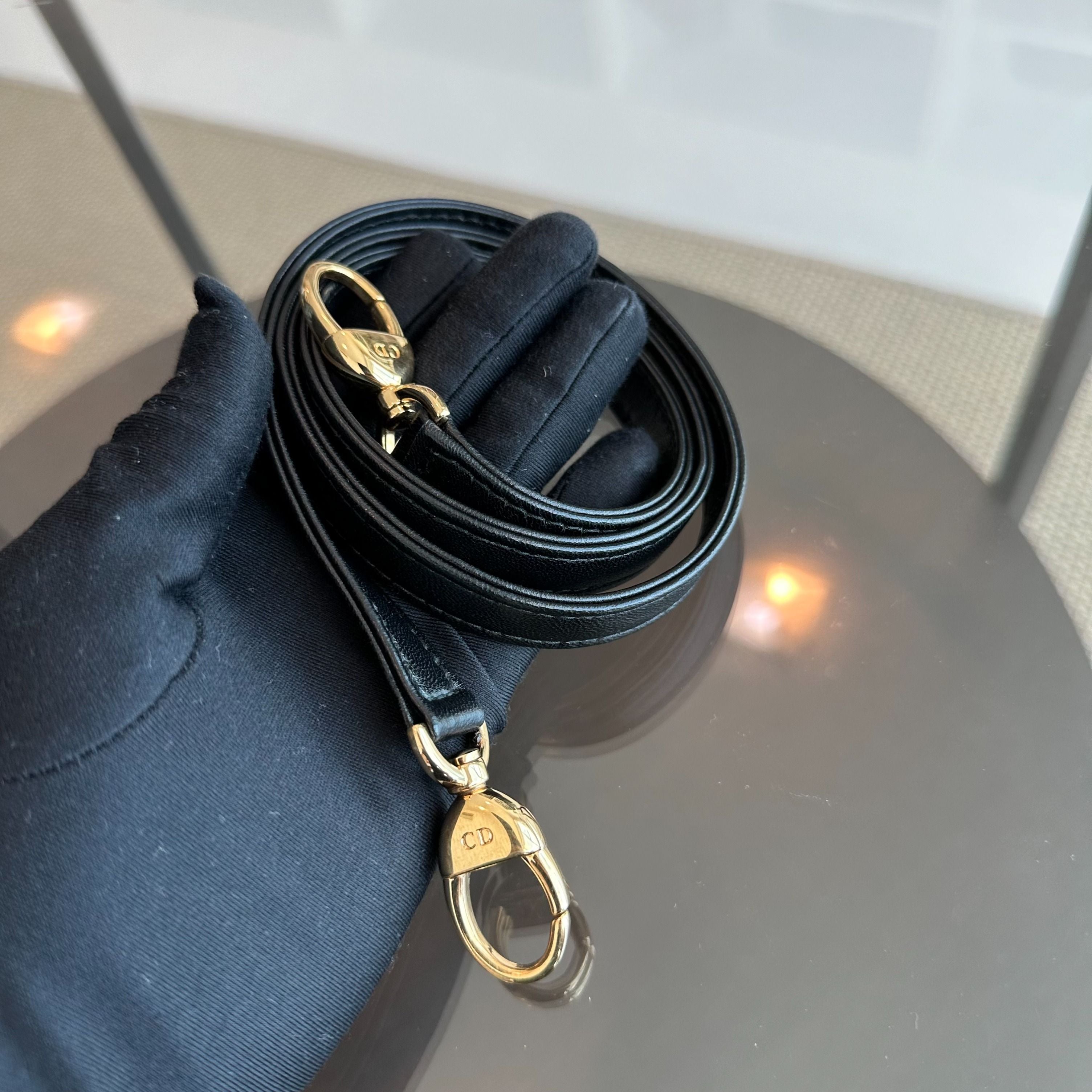 Lady Large Lambskin Cannage Black GHW