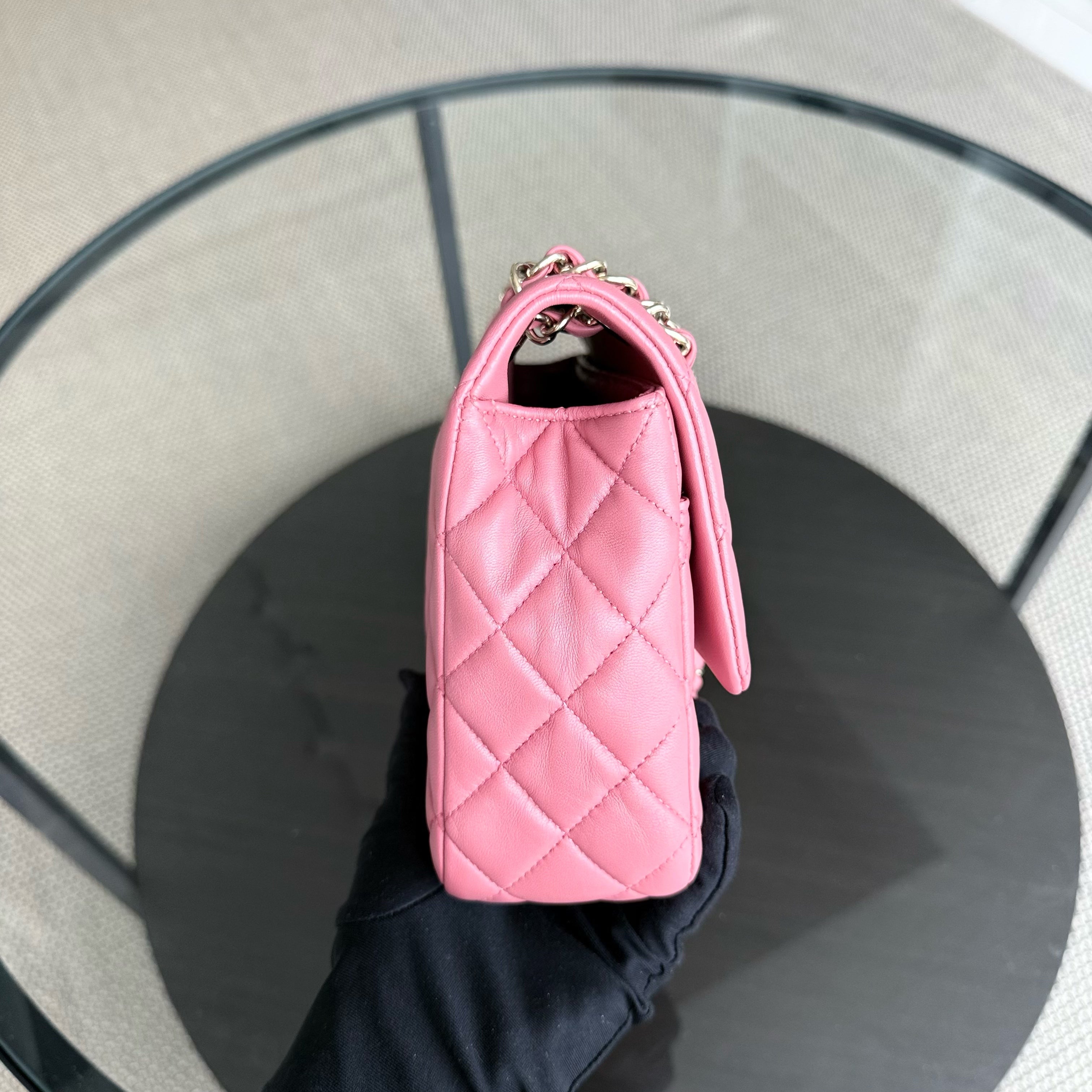 Chanel Classic Flap Medium  - 25CM Quilted Lambskin Valentine Heart Pink Special Edition Series 19