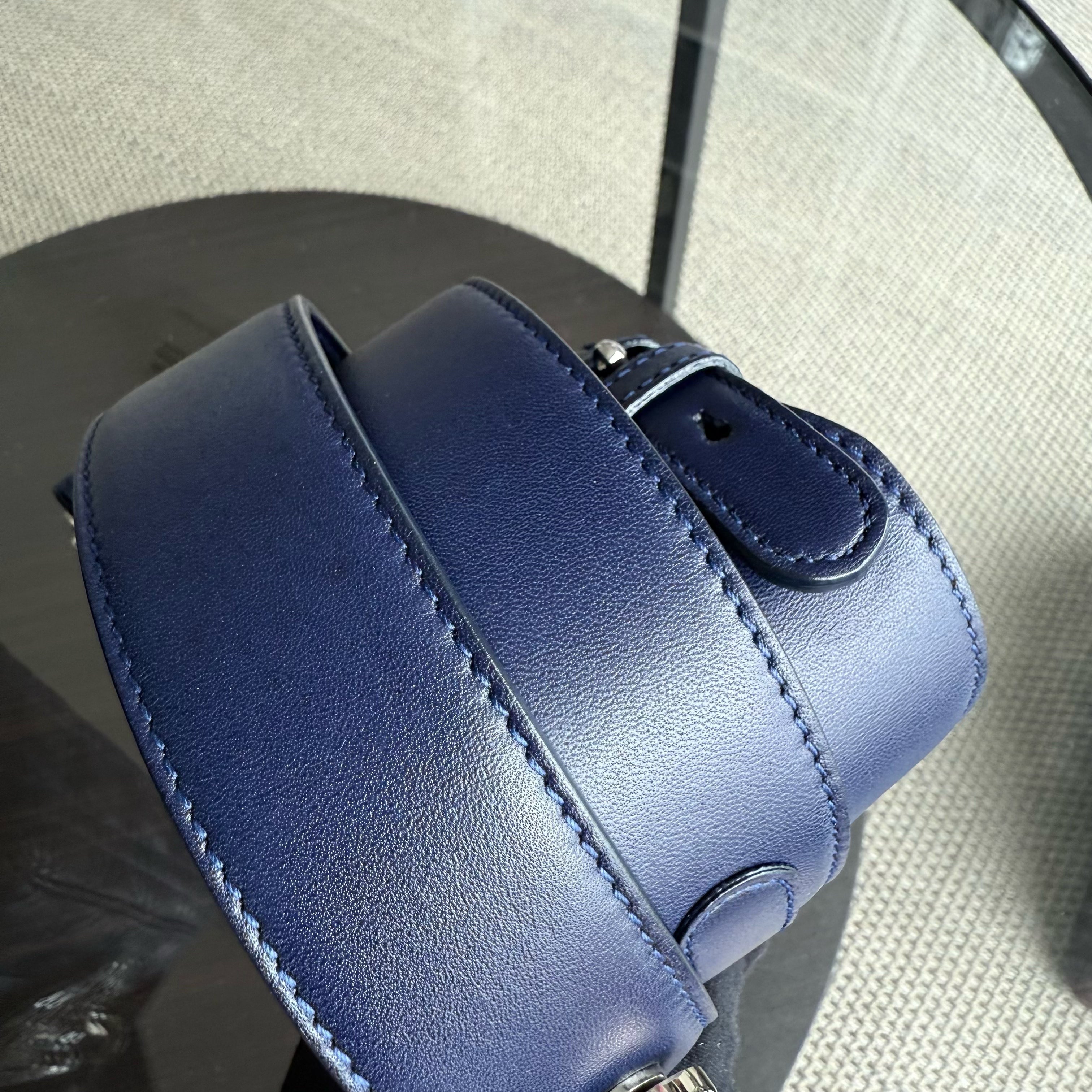 Dior Lady Small - Cannage Lambskin Dark Blue Silver Hardware