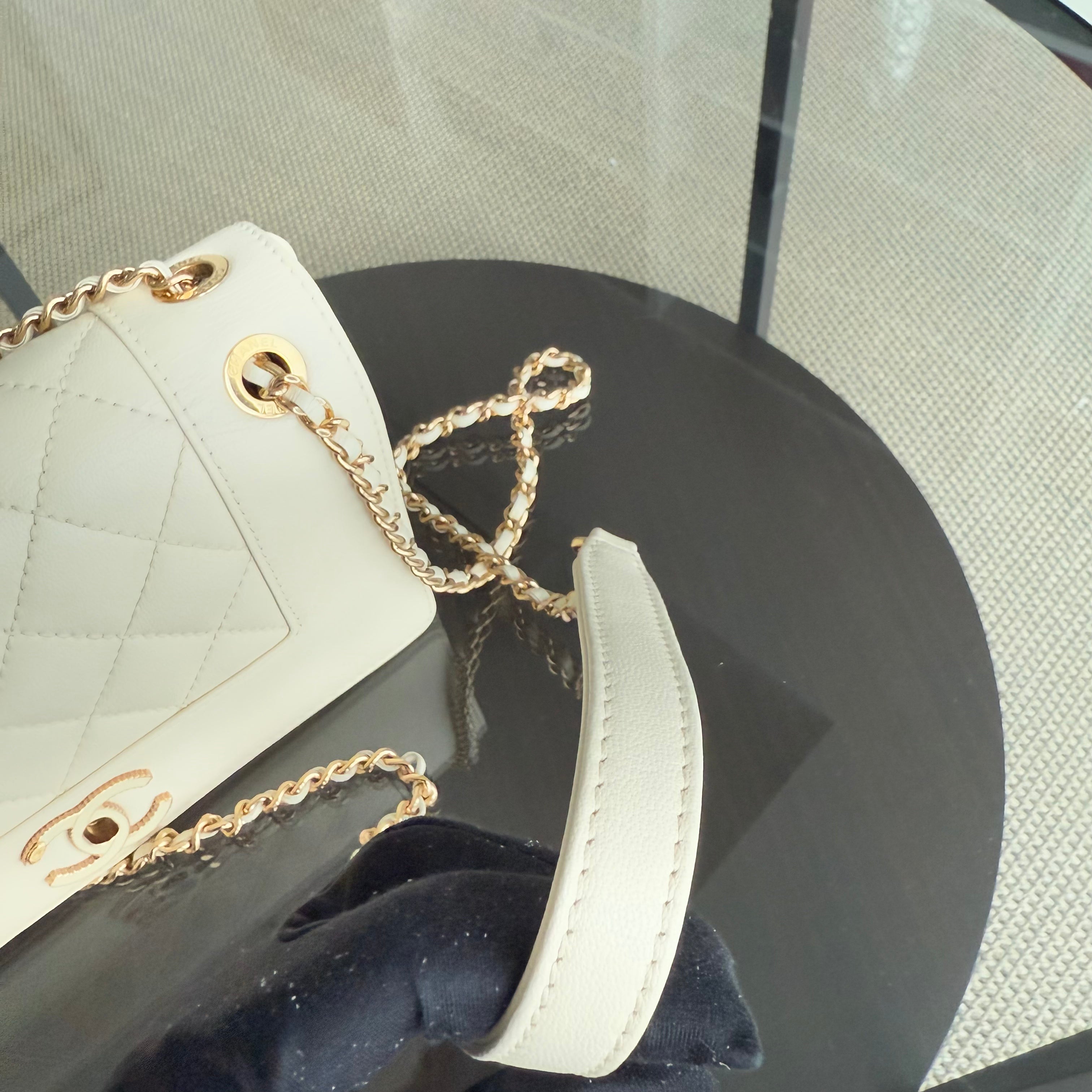 Chanel Mademoiselle Seasonal Flap - Small Quilted Lambskin Medium White Gold Hardware Series 23