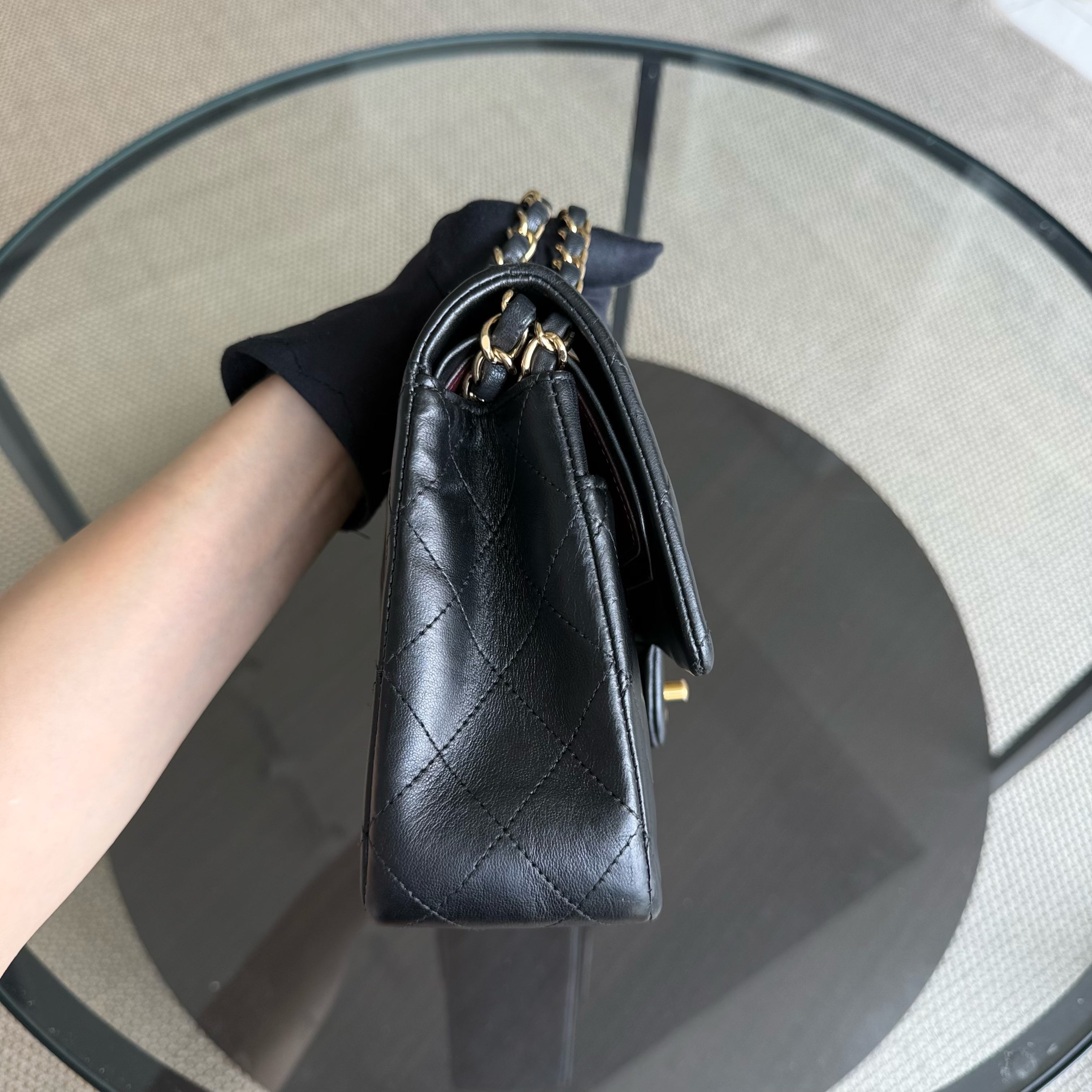 Chanel Classic Flap Medium - 25CM Quilted Lambskin Black Gold Hardware Series 15