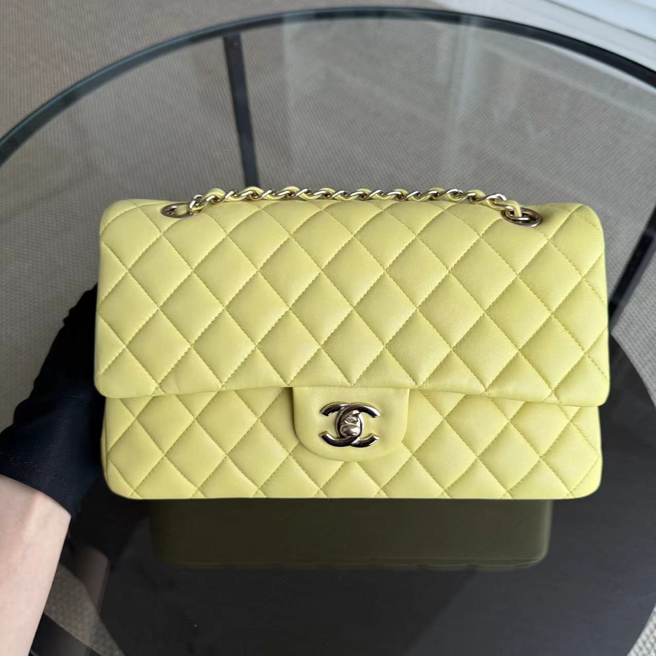 Chanel Classic Flap Medium - 25CM Quilted Lambskin Yellow Gold Hardware Series 24