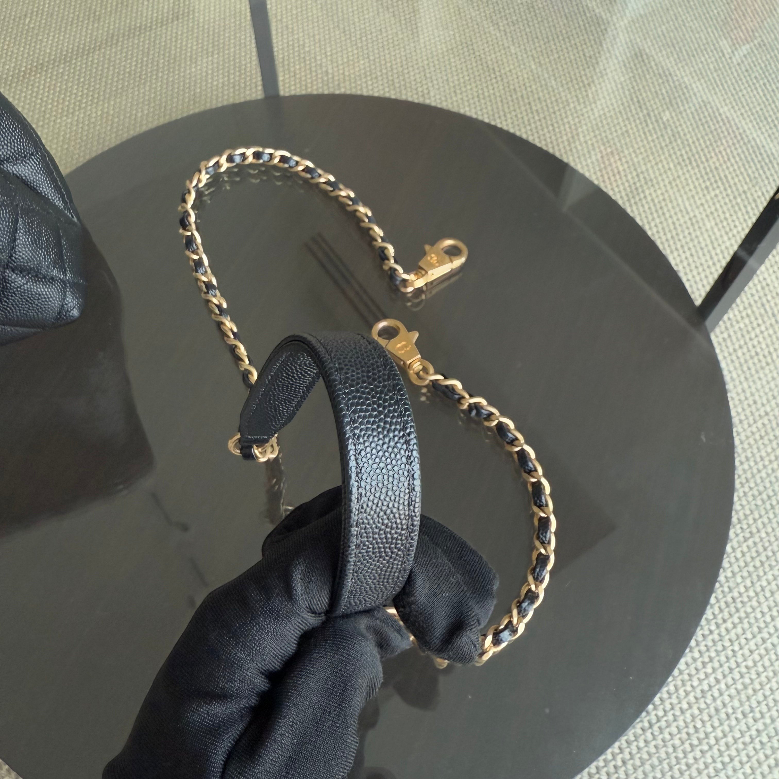 Chanel Coco Handle Small - Caviar Quilted Exotic Handle Black Gold Hardware Series 26