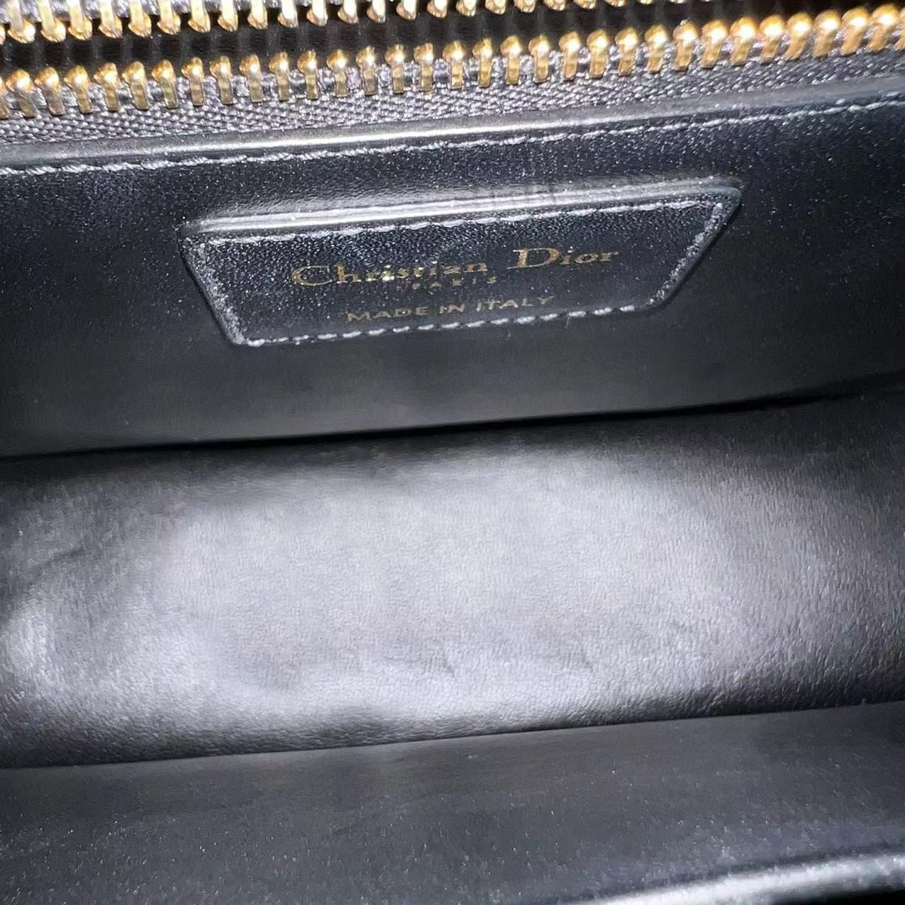 Dior 30 Montaigne - Smooth Calfskin Black Golden Hardware with Strap